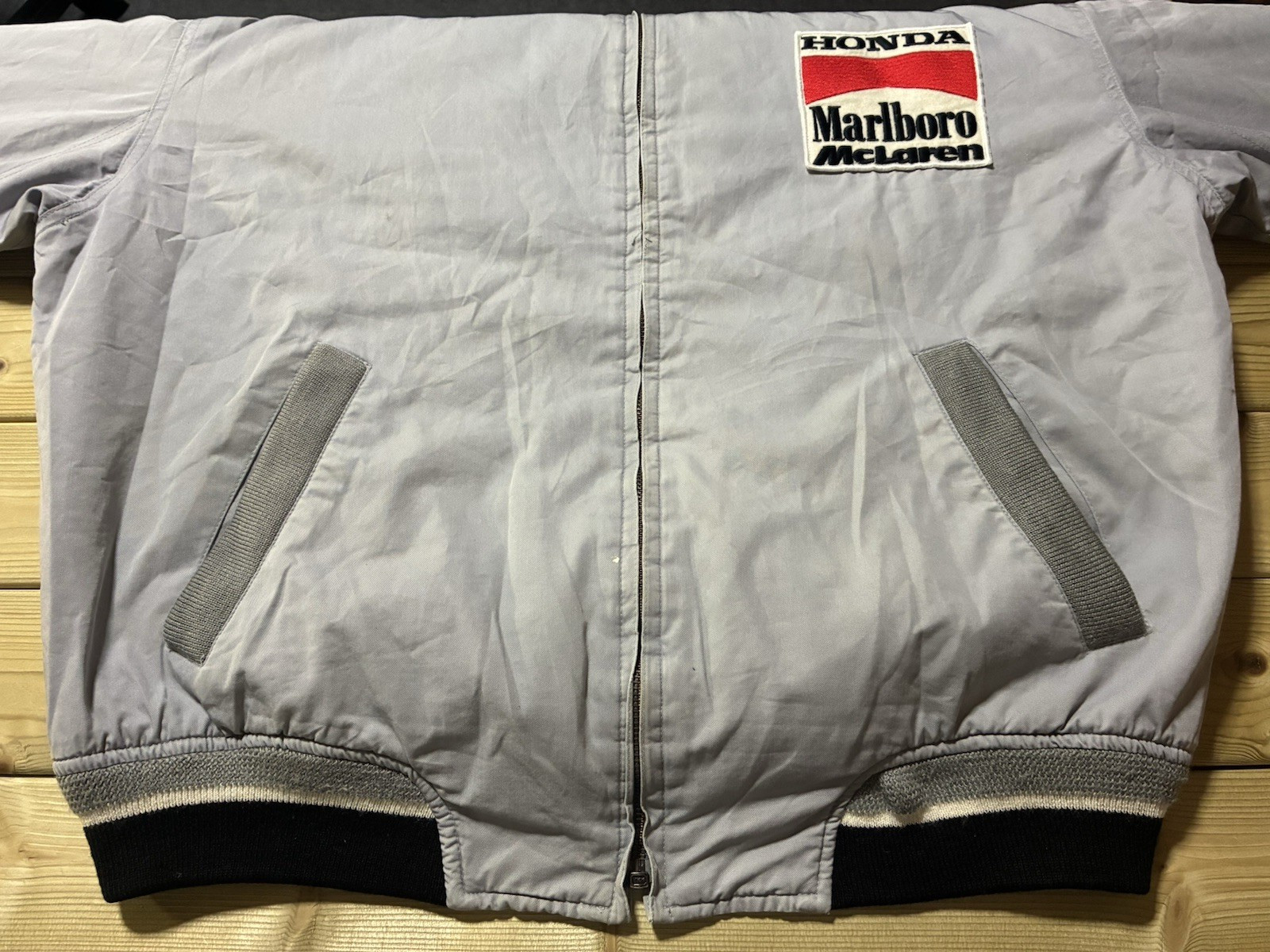 Marlboro McLaren Honda Formula 1 Racing Team Jacket Cotton Size LL Vintage 90s