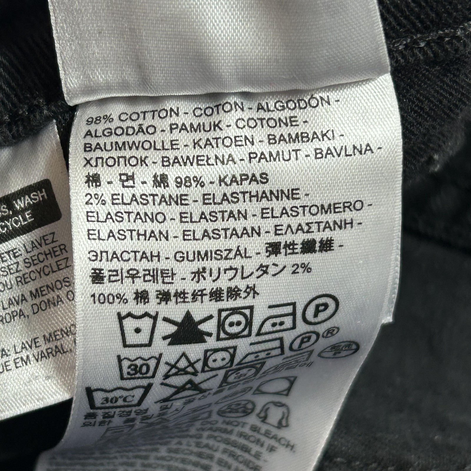 Levis 513 Jeans Mens 32×30 Black Slim Straight Stretch Denim Dark Wash Pants