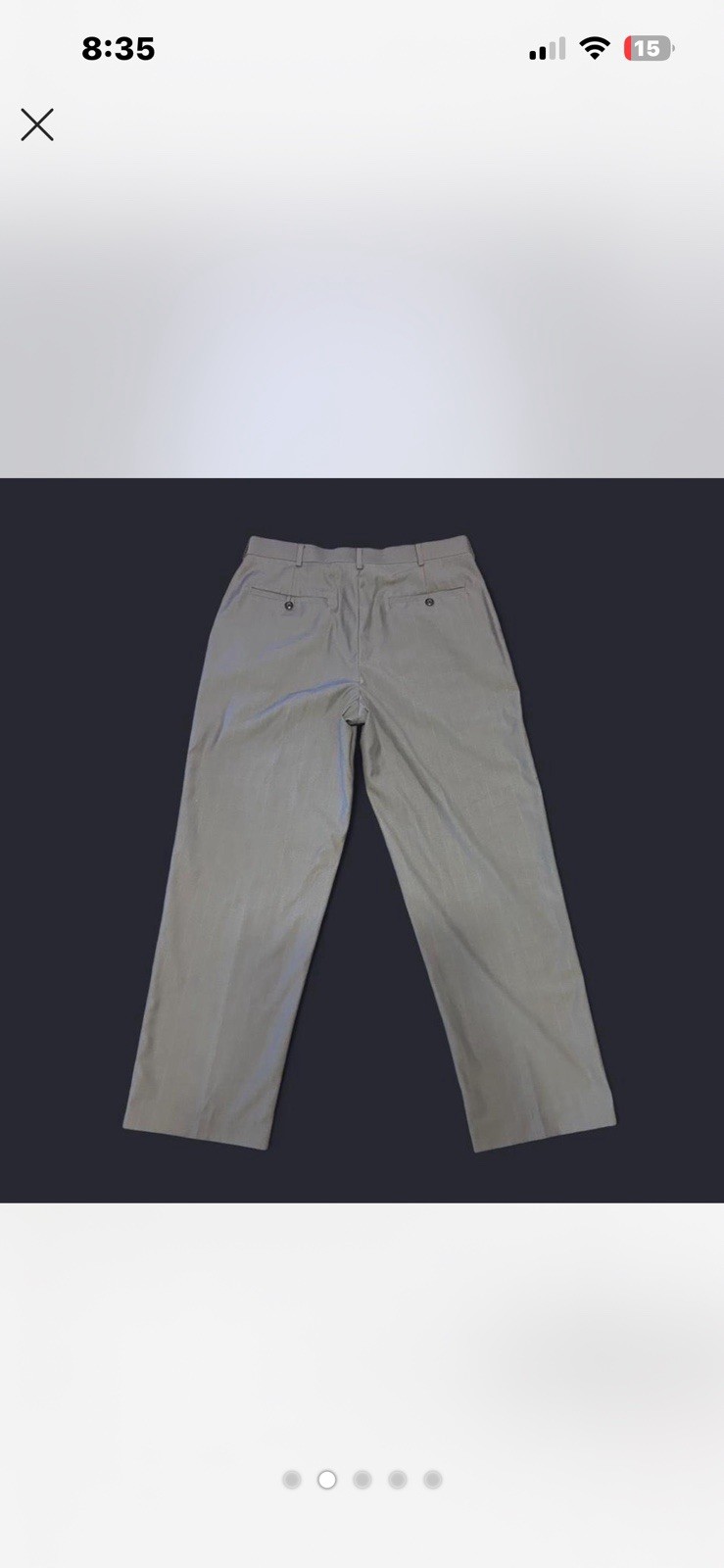 Wide Gray Pinstripe Dress Slacks