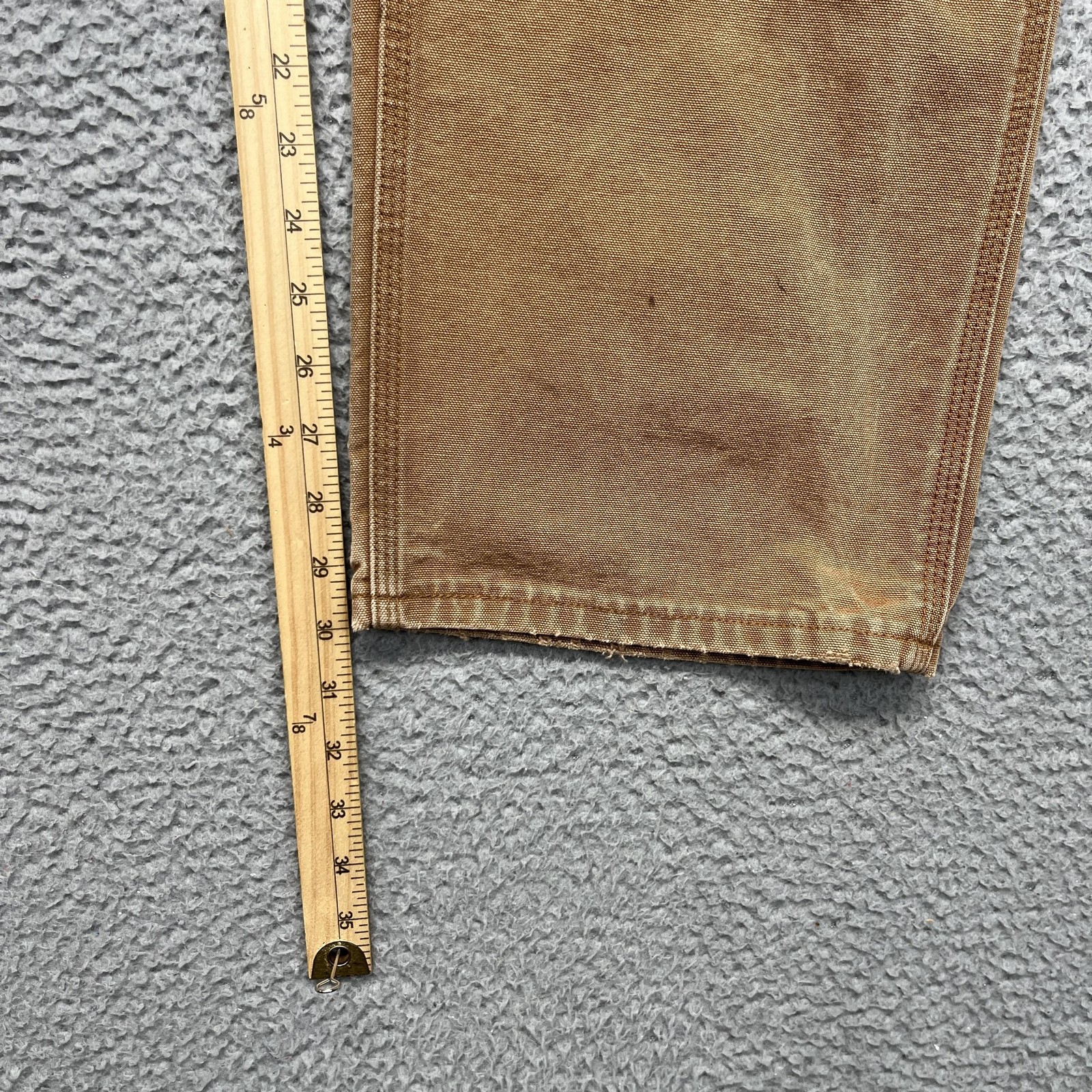 Carhartt FR Dungaree Fit Carpenter Pants Mens 36×30 Brown Canvas FRB229 Work
