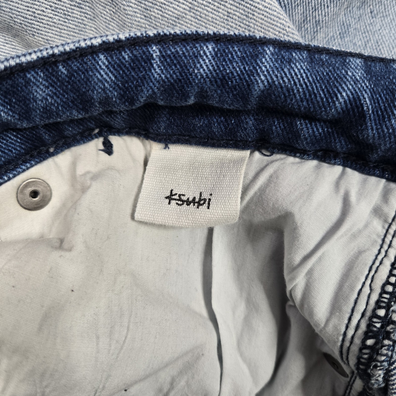 Ksubi Van Winkle Trashed Dreams Stretch Jeans Mens Size 34 Blue 34×32 Distressed