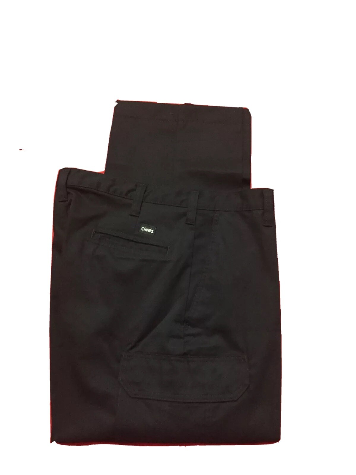 Lot 2 Cintas Comfort Flex Black Cargo Work Pants Size 38×32 #270-35 Relaxed Fit