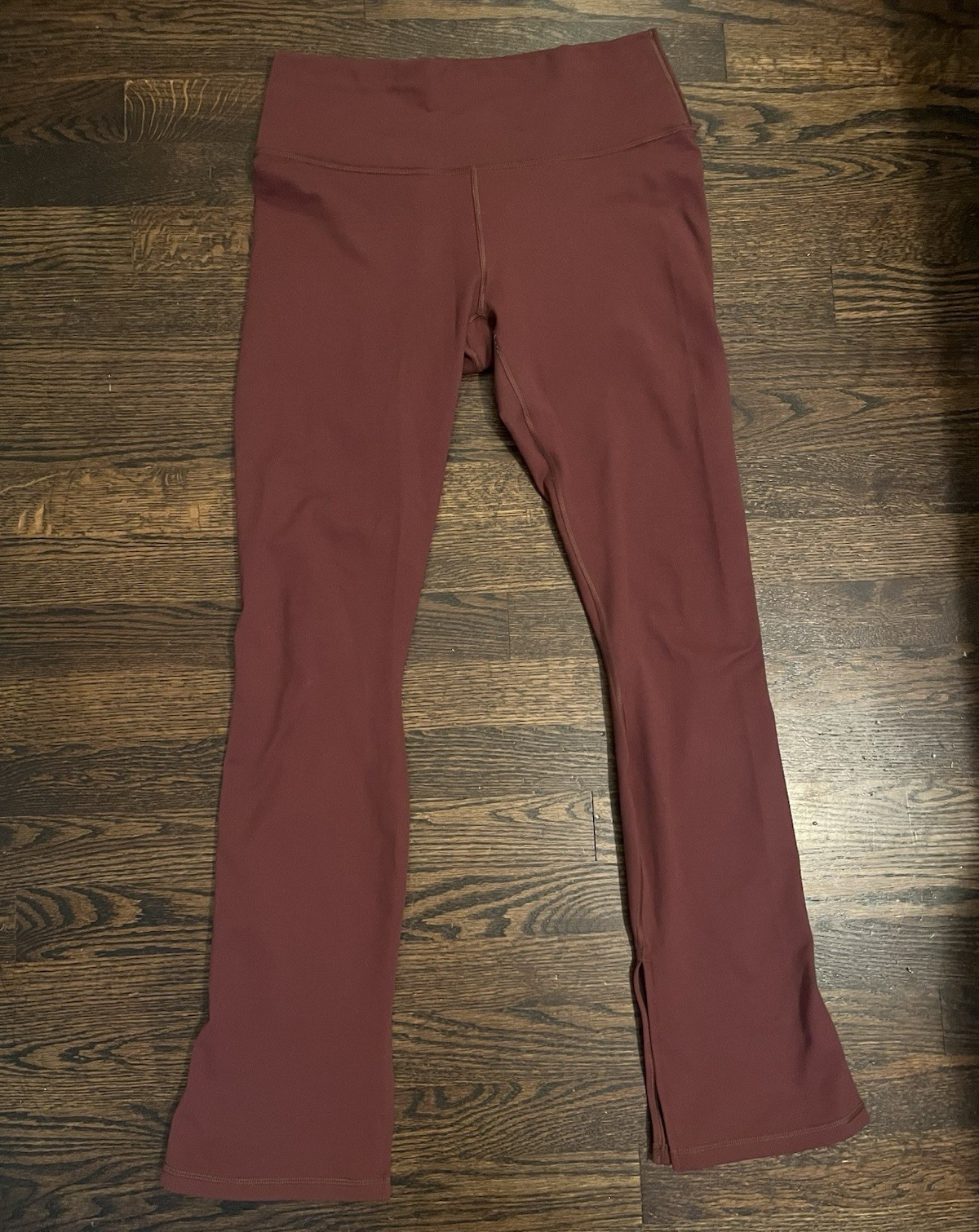 Fabletics Define PowerHold Leggings Women’s Medium Brown Split Hem Flare Bootcut