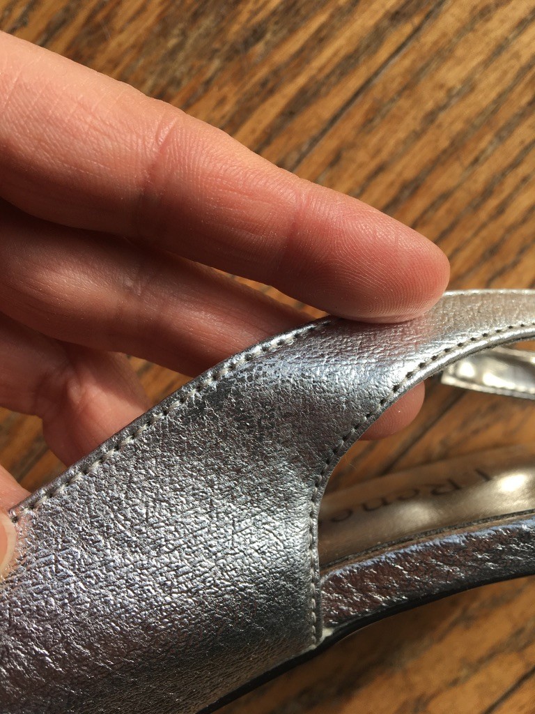 J. Renee Silver Slingback Special Occasion US Size 5 Open Toe Rhinestone Buckle