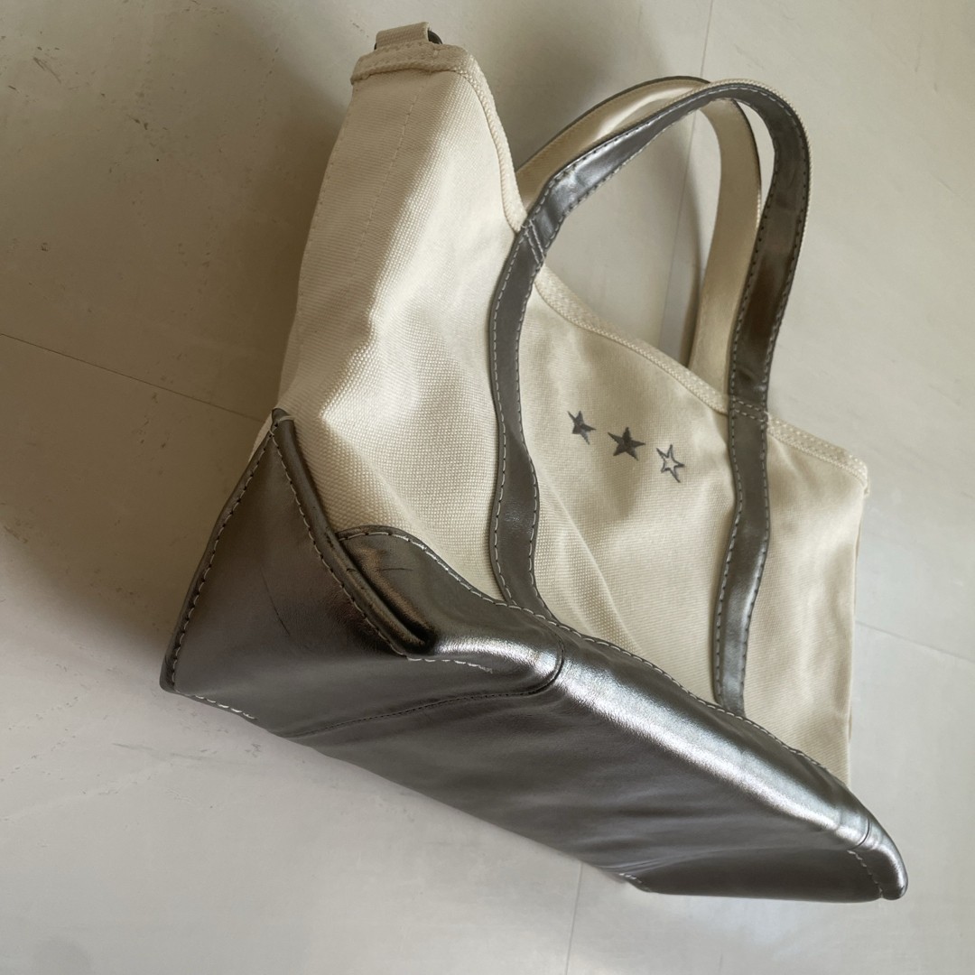 L.L.Bean Limited Edition Dark Pewter Tote Canvas Leather M Medium Used
