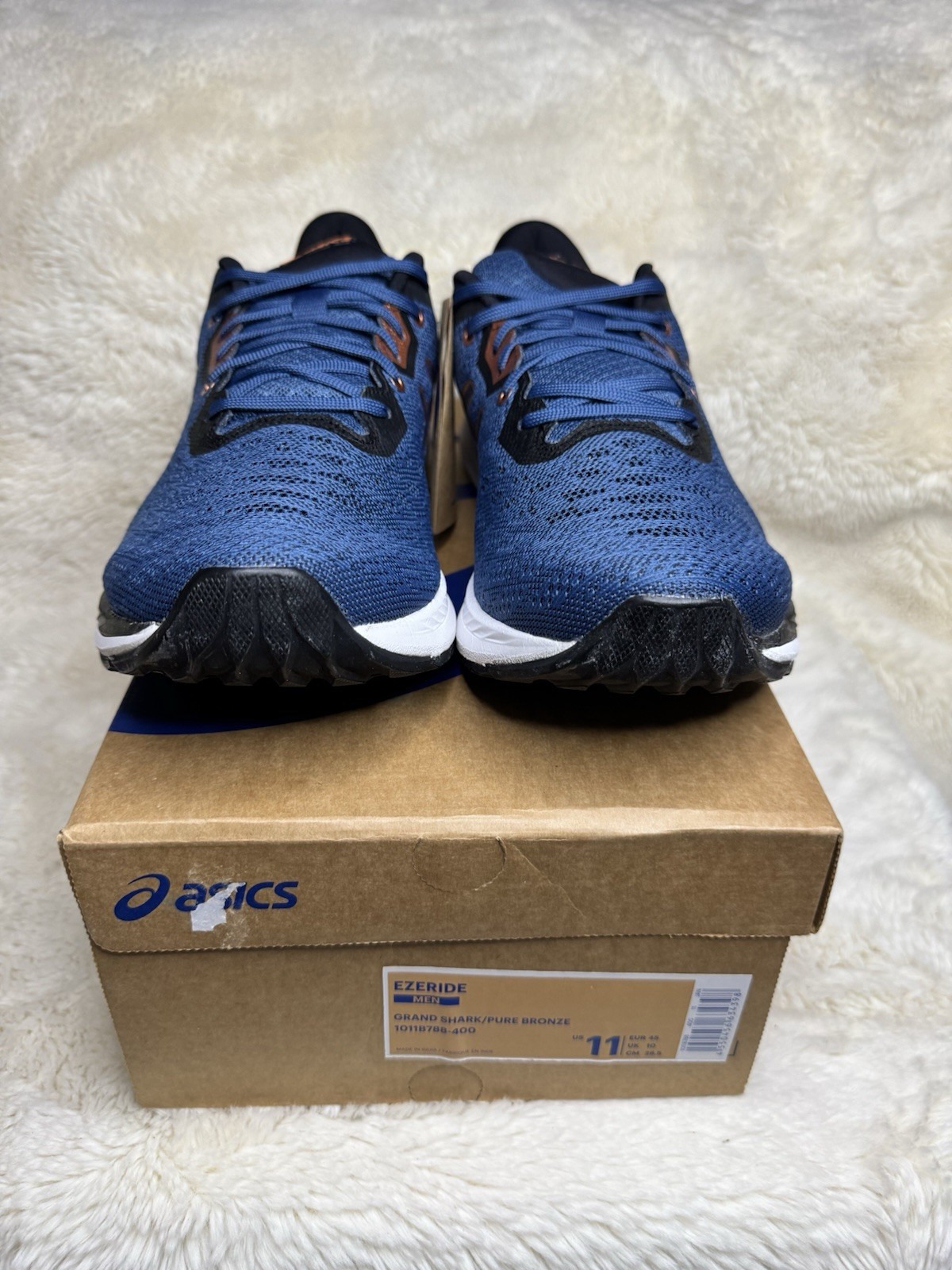 ASICS Ezeride 1011B788-400 Blue Black White Low Top Lace Up Sneaker Men