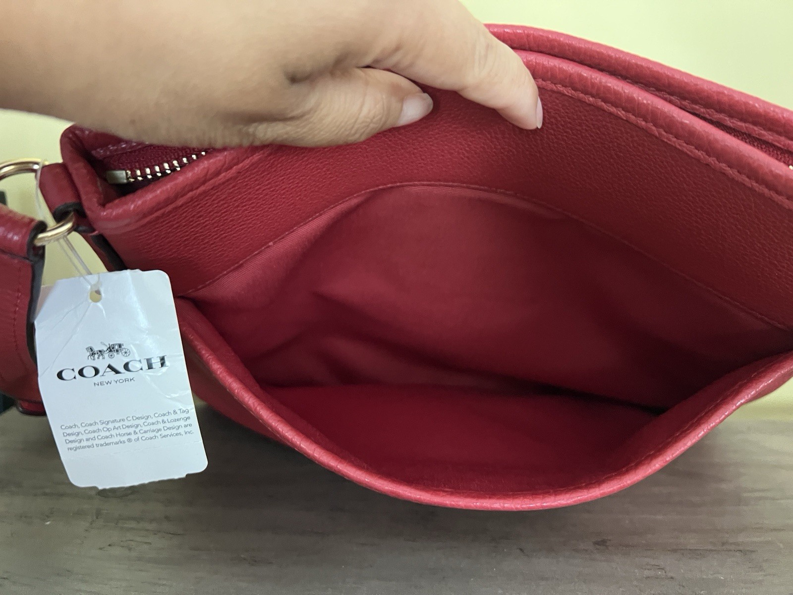 Coach Pebbled Leather Crossbody Bag Red NWT MSRP $250 F28035
