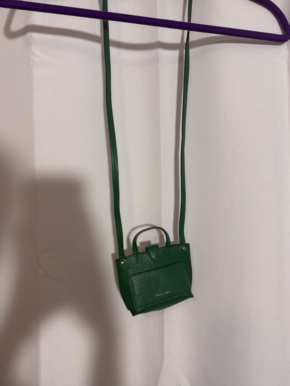 Rebecca Minkoff Green Mini Crossbody Bag Top Handle Detachable Strap Gold HW