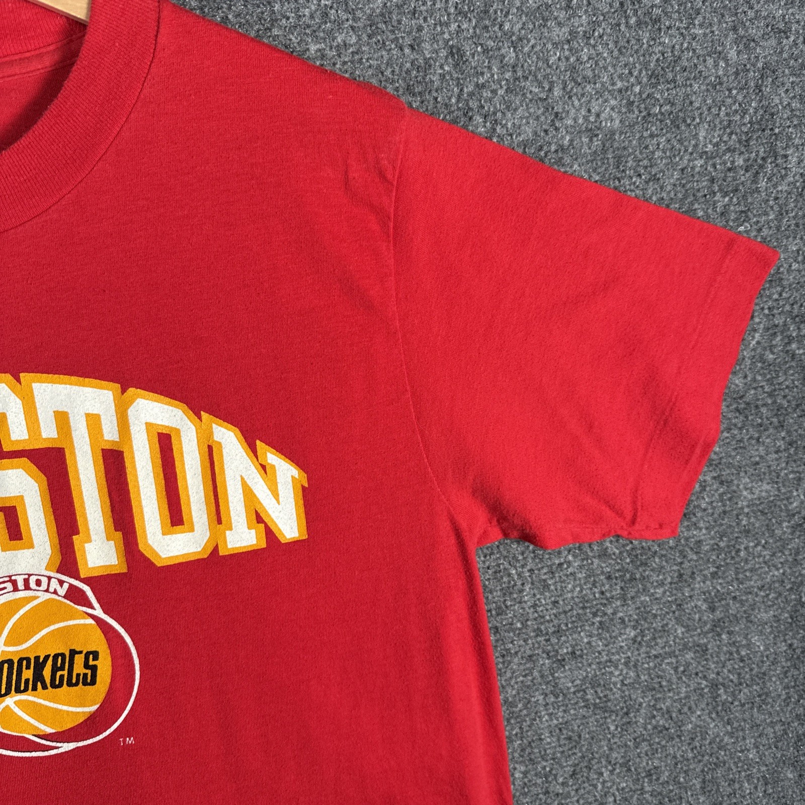 Vintage Houston Rockets Shirt Mens Large Red 80s Champion Basketball NBA Sports