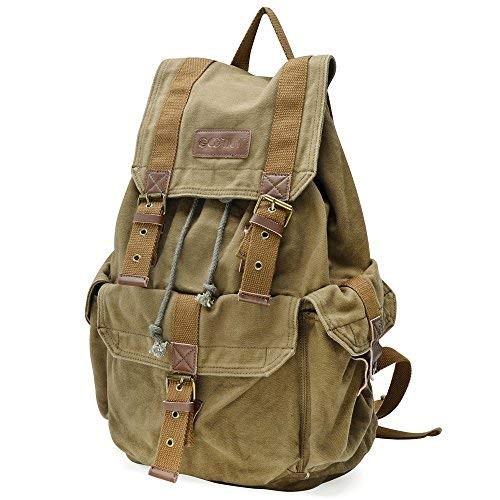 21101AMG Specially High Density Thick Canvas Backpack Rucksack, Field Tan, Large