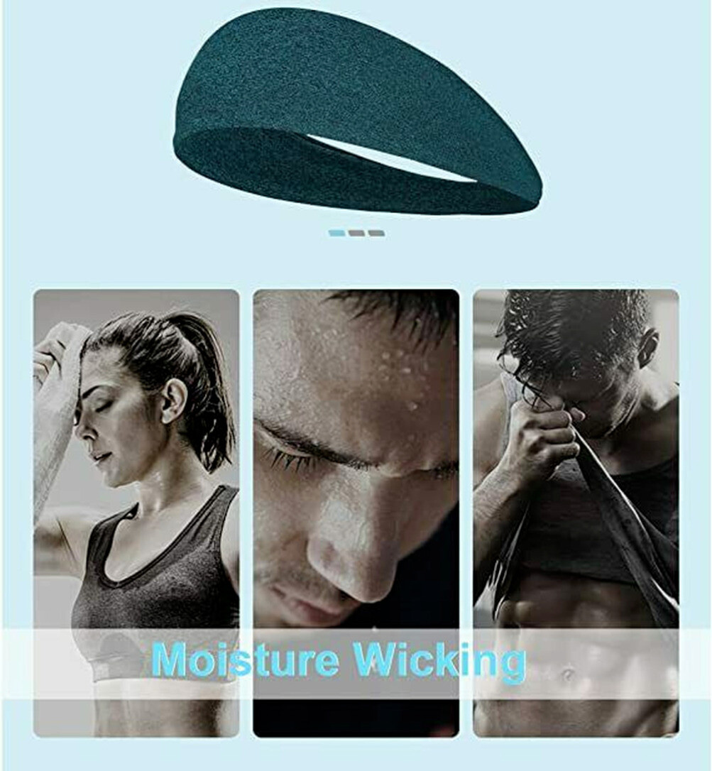 Sports Headband Gym Yoga Workout Sweatband Elastic Hairband Head Wrap Men Women