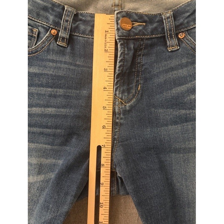 Dear John Playback Cuffs Straight Leg Jeans Womens 29 Dark Wash Raw Hem Blue