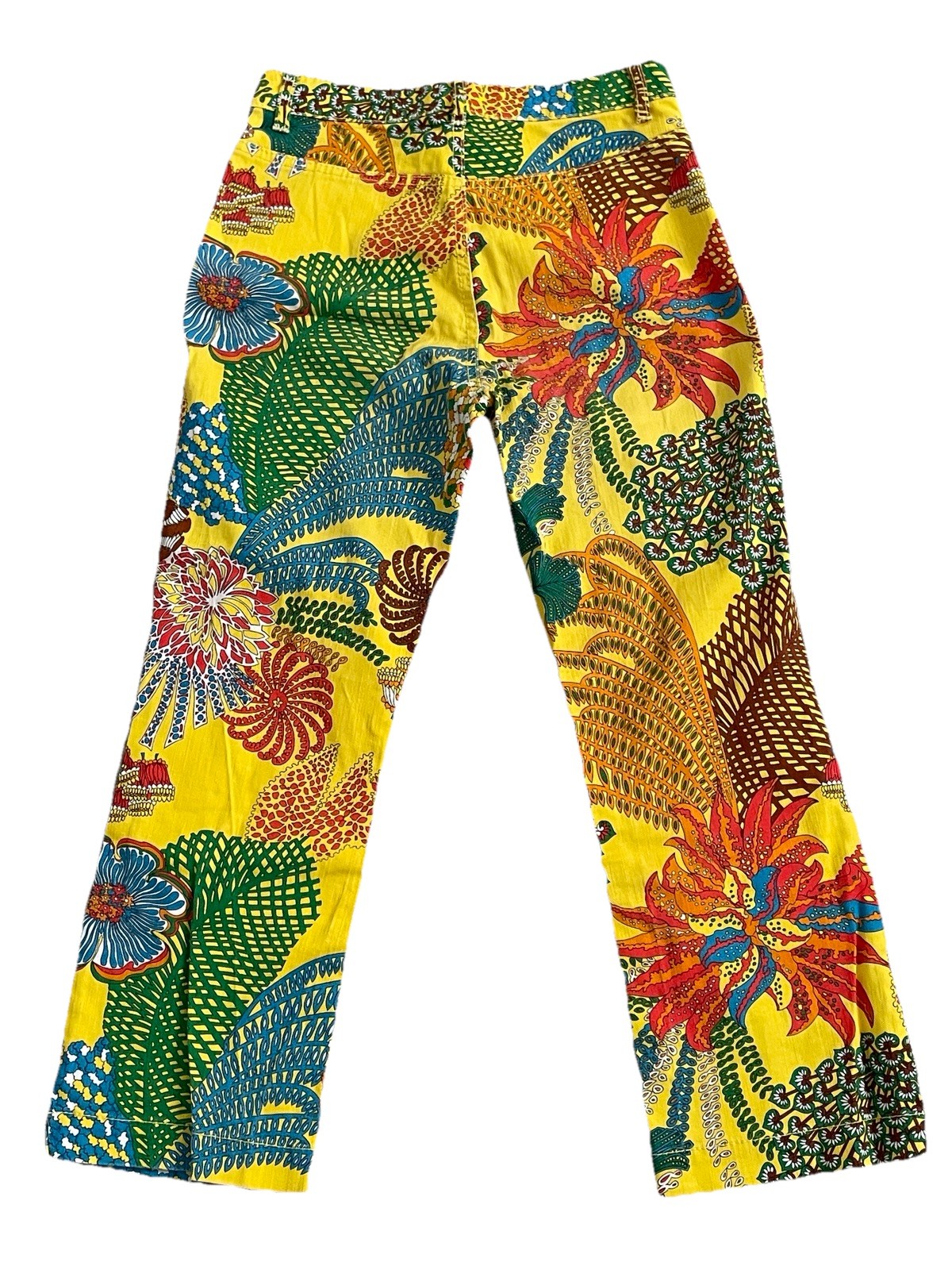 ESCADA Sport TROPICAL Floral JEANS Size Small CRUISE Resort PANTS Euro Size 34