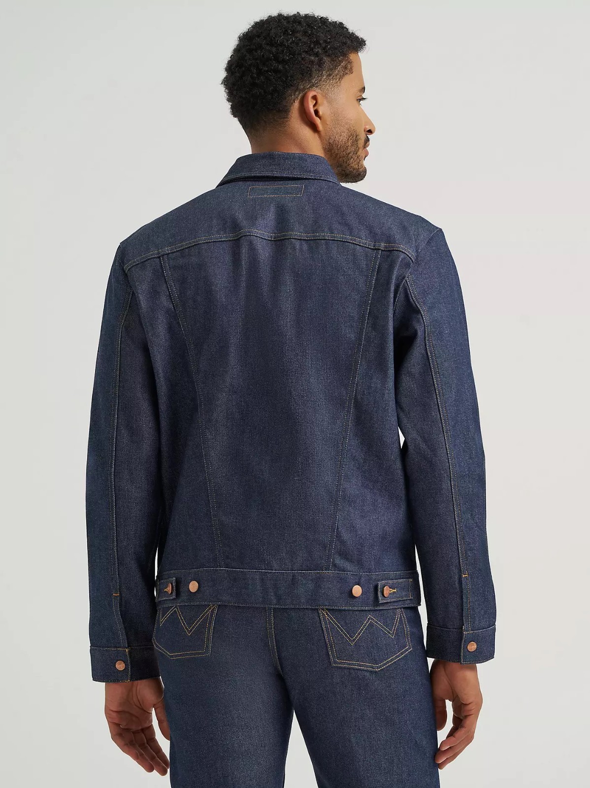 Wrangler Men’s Selvedge Denim Jacket Cowboy Cut Raw Indigo 14.75 oz 100% Cotton