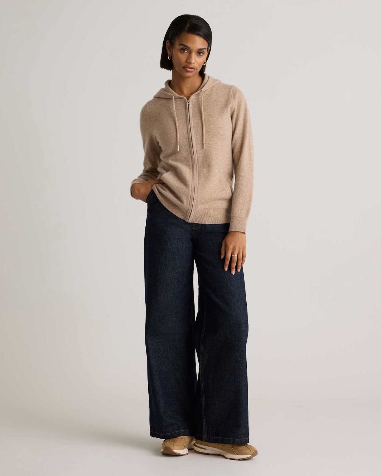 NWT Quince Mongolian Cashmere Full-Zip Hoodie Sweater