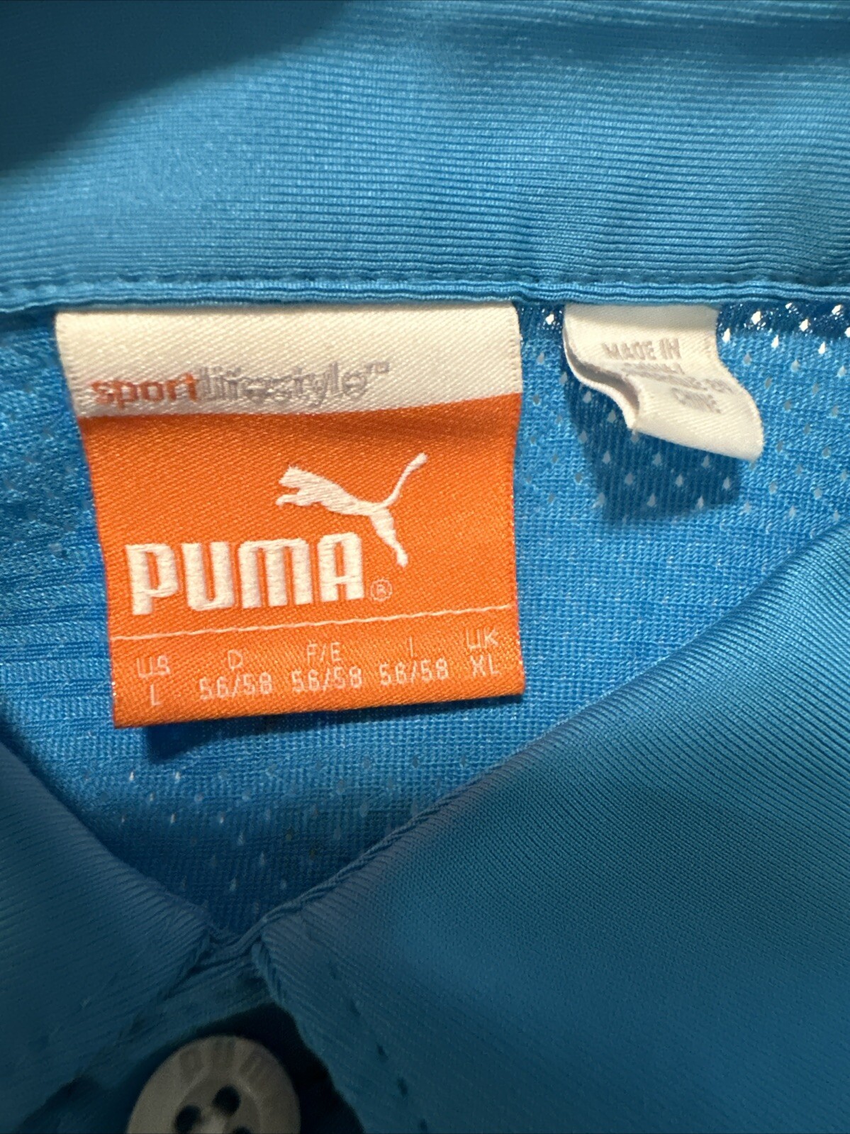 Puma cobra golf L aqua blue micro fiber polo shirt