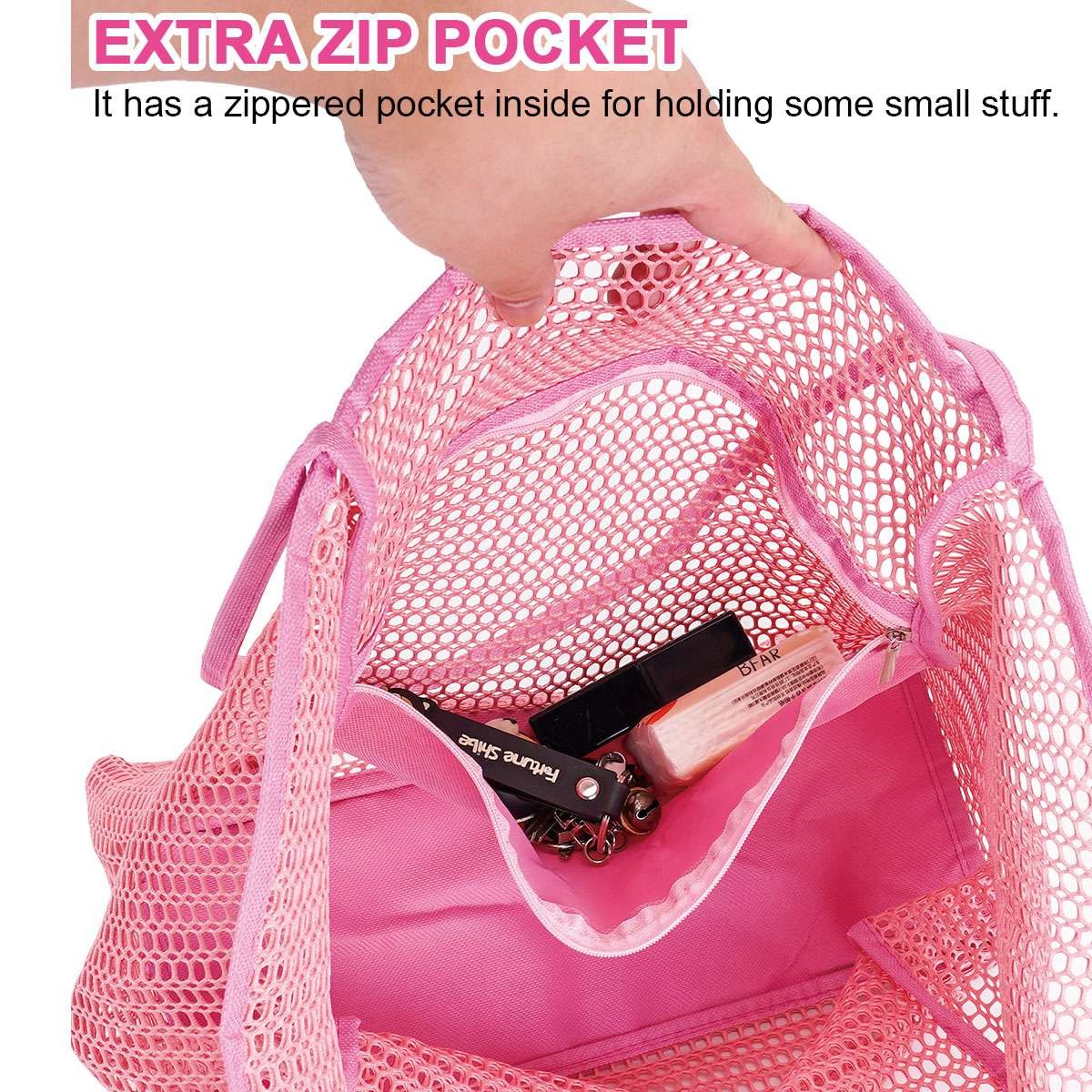 Summer Mesh Tote Bag, Lightweight Shoulder Bag for Beach Travel Pool & Gym