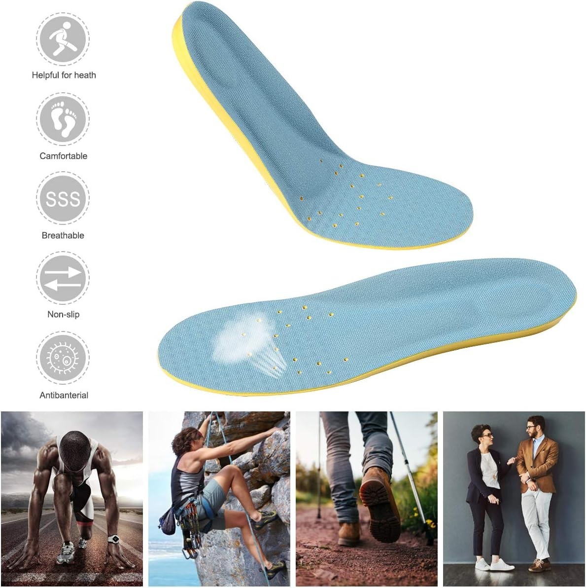 Custom Fit Memory Foam Insoles – Pain Relief for Heel Spur & Plantar Fasciitis