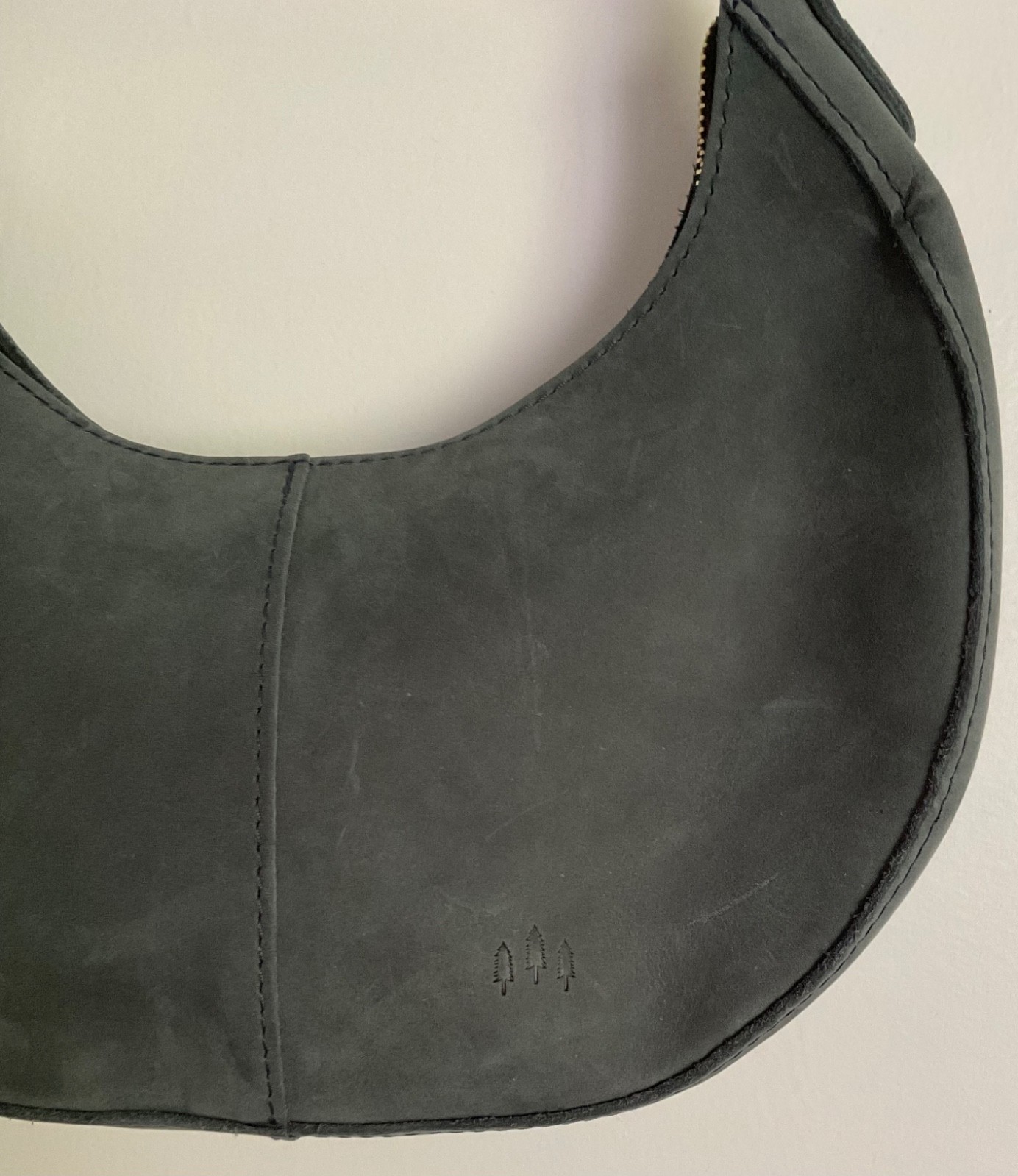 Portland Leather Suede Shoulder Bag/Petunia Pouch, Storm Gray, Classic Size