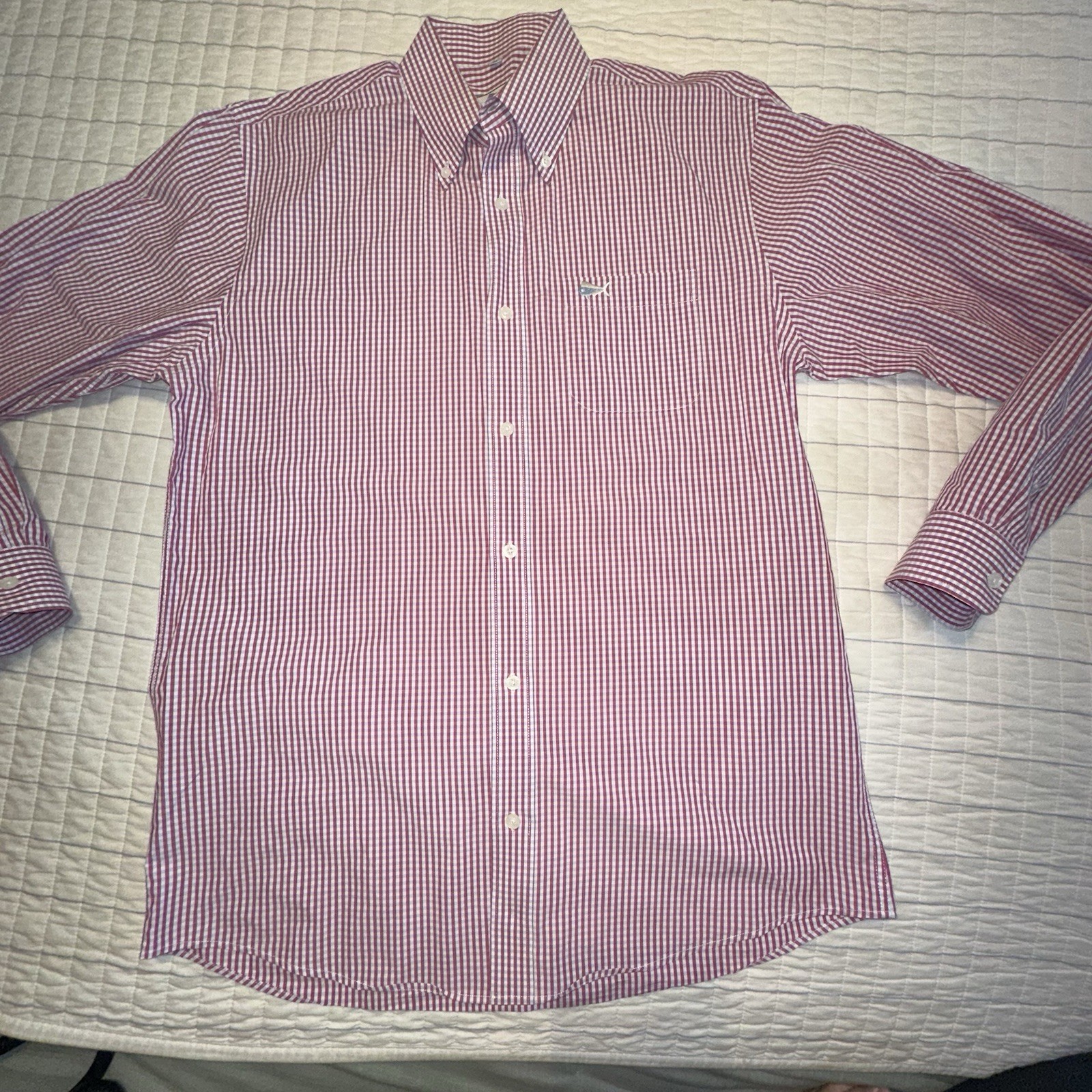 Southern Lure Shirt Mens Medium Long Sleeve Gingham Checked