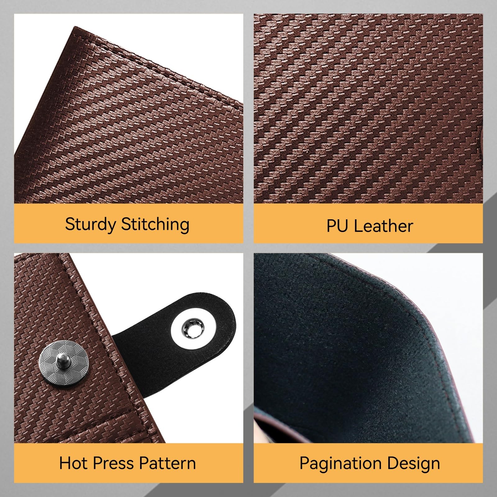 AfitLulu Slim Wallet for Men, PU Leather Bifold 4.7*3.9*0.6 inches, Coffee
