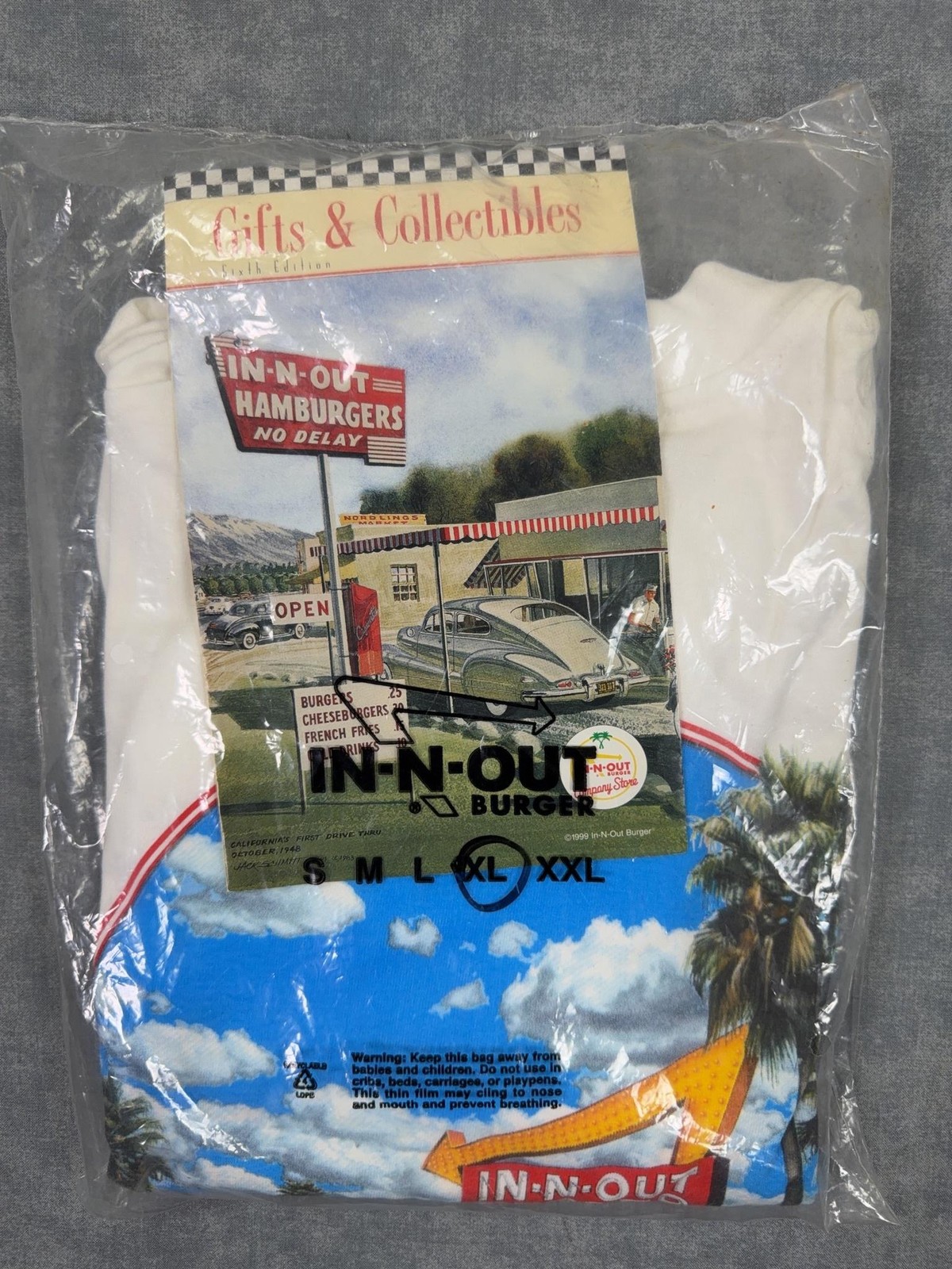 Vintage In-N-Out Burger Shirt Mens XL White Car Scene Drive Thru Graphic Tee