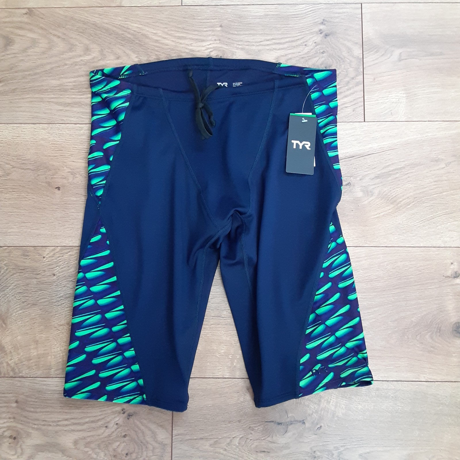 TYR Durafast Elite Men’s Sz 30 Small Jammer Dragonflyte Swimsuit Tights Blue New