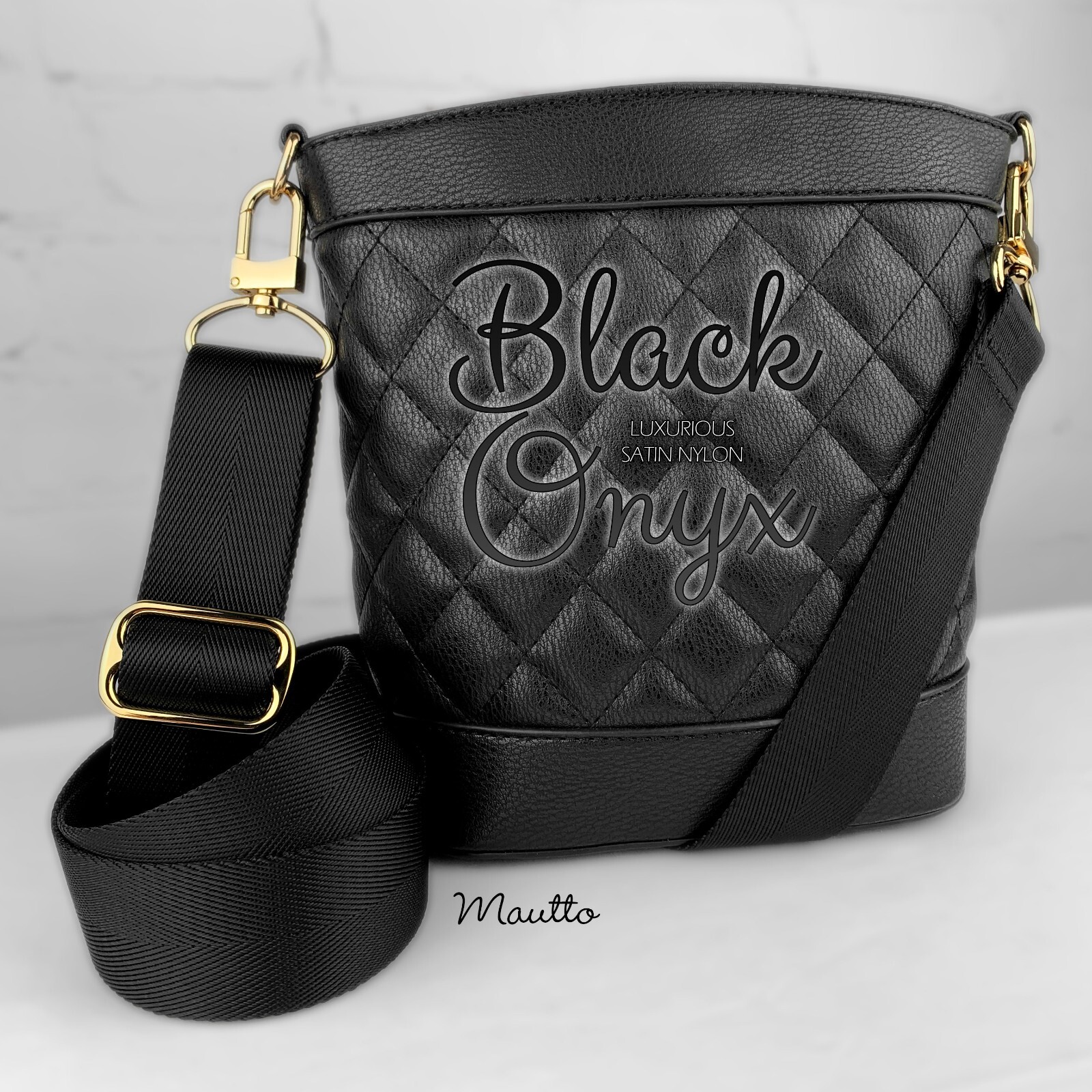 Purse Guitar Strap – Luxe Woven Black Comfy Fabric – Adjustable Crossbody Length