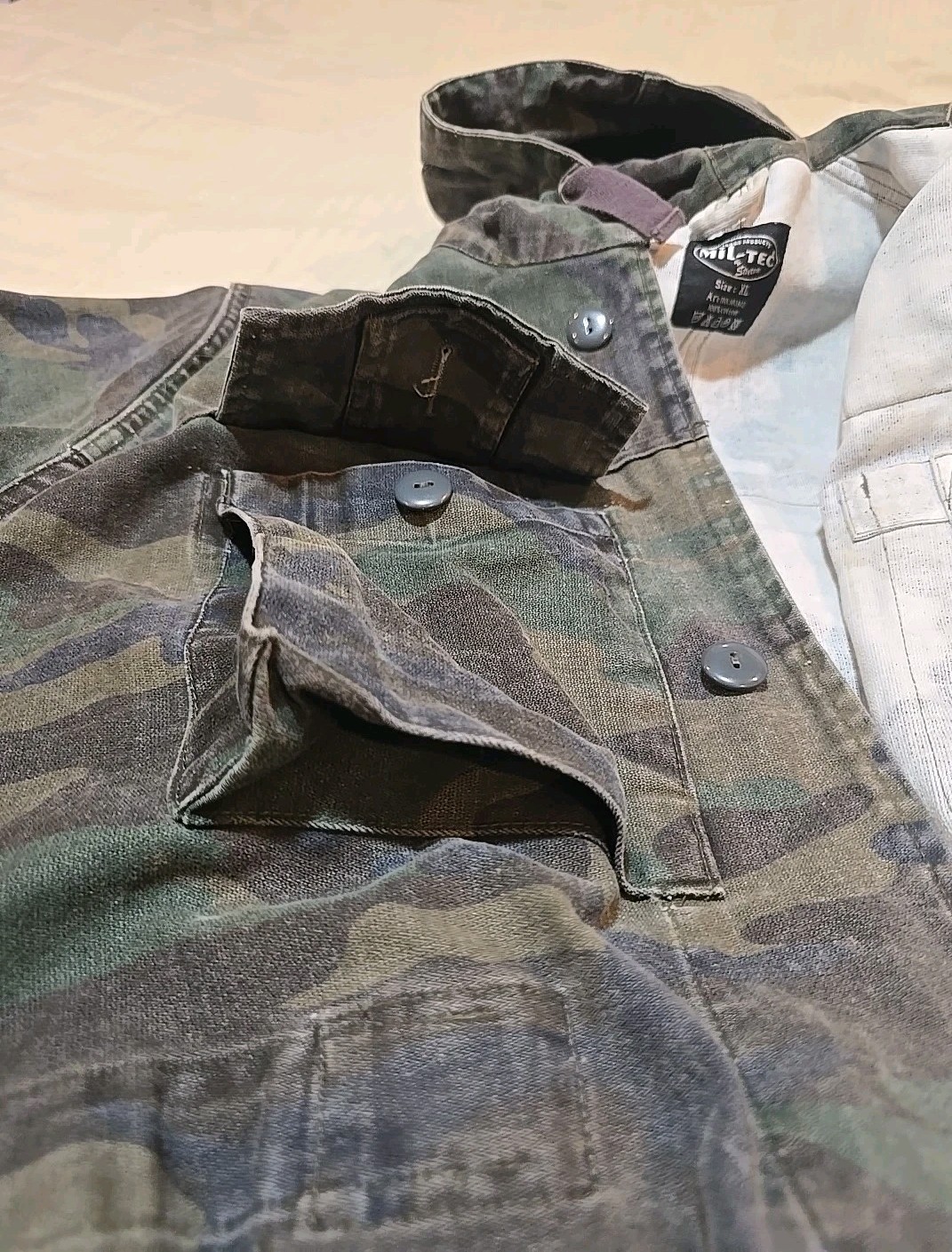 Vintage Mil-Tec Sturm Heavy Multi Camo Hoodie Jacket Size XL Military Germany?