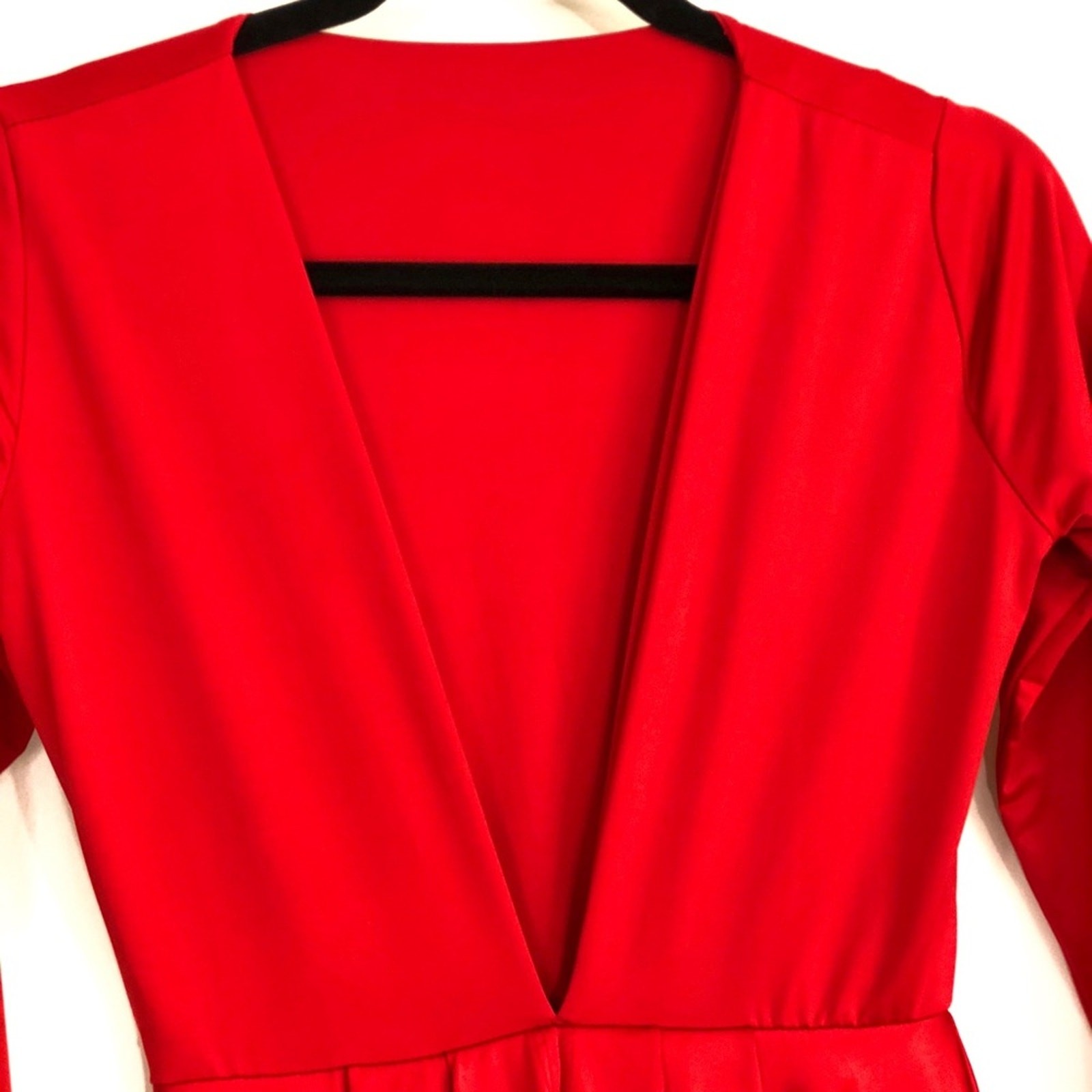 0032 Red Sexy Long Sleeve Mini Dress