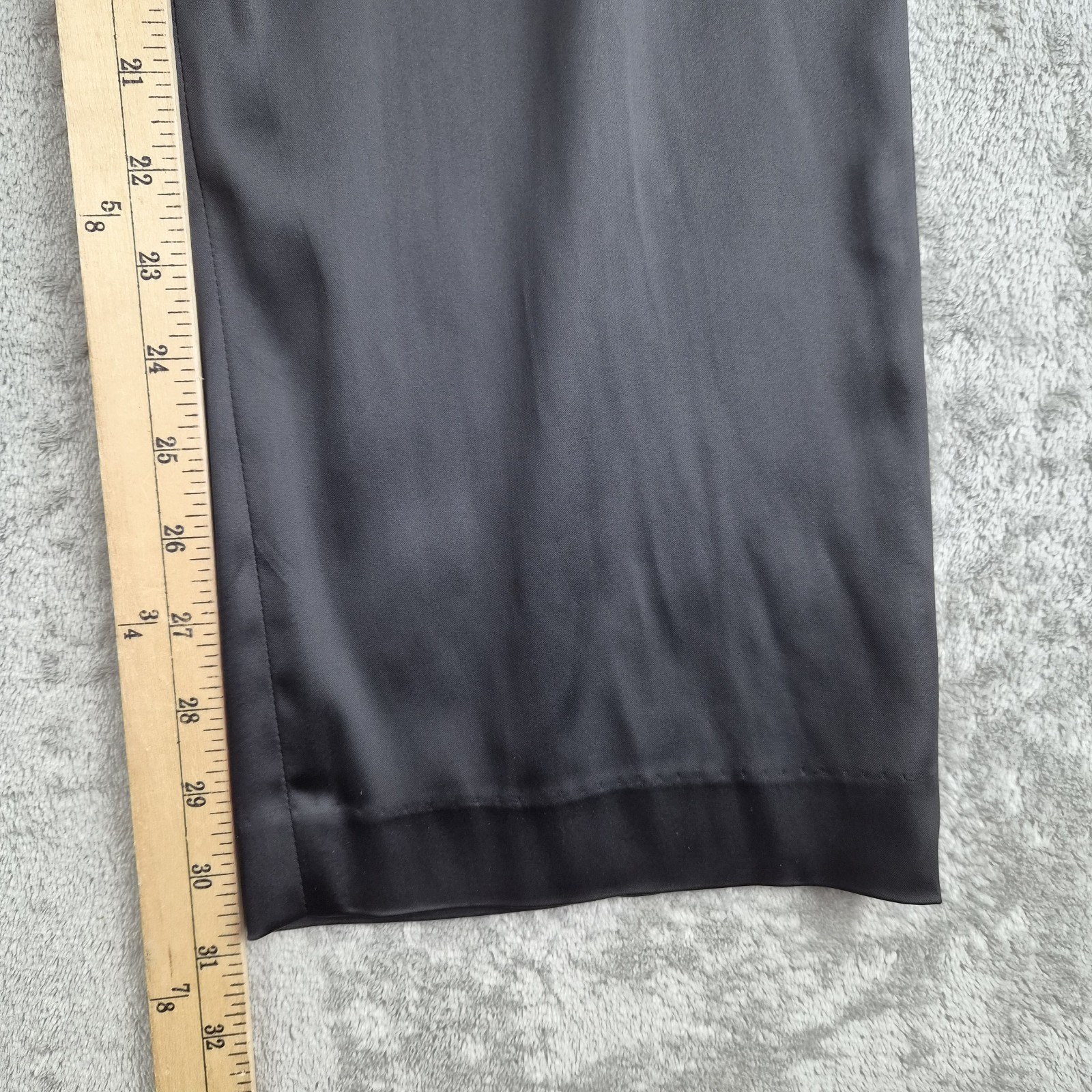 Vintage Rafaella Pants Womens 8 Black Satin Straight Wide Leg Trouser Dressy