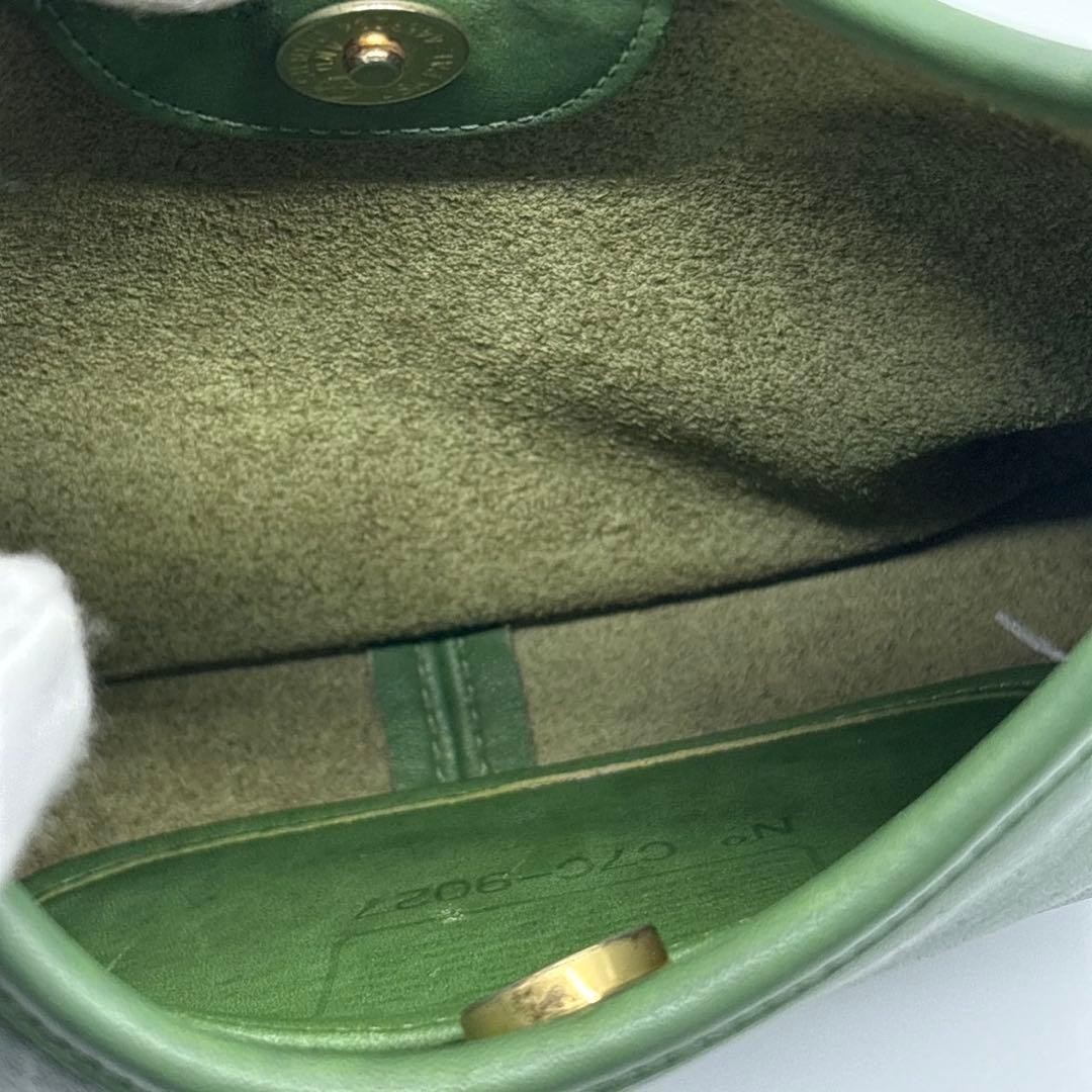 Vintage Old Coach 9027 Green Leather Ergo Bag Womens Handbag Made in USA VTG