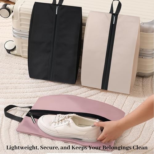 Shoe Bags for Travel Large Capacity Oxford Fabric 16.5 × 9.8 Inches Pink