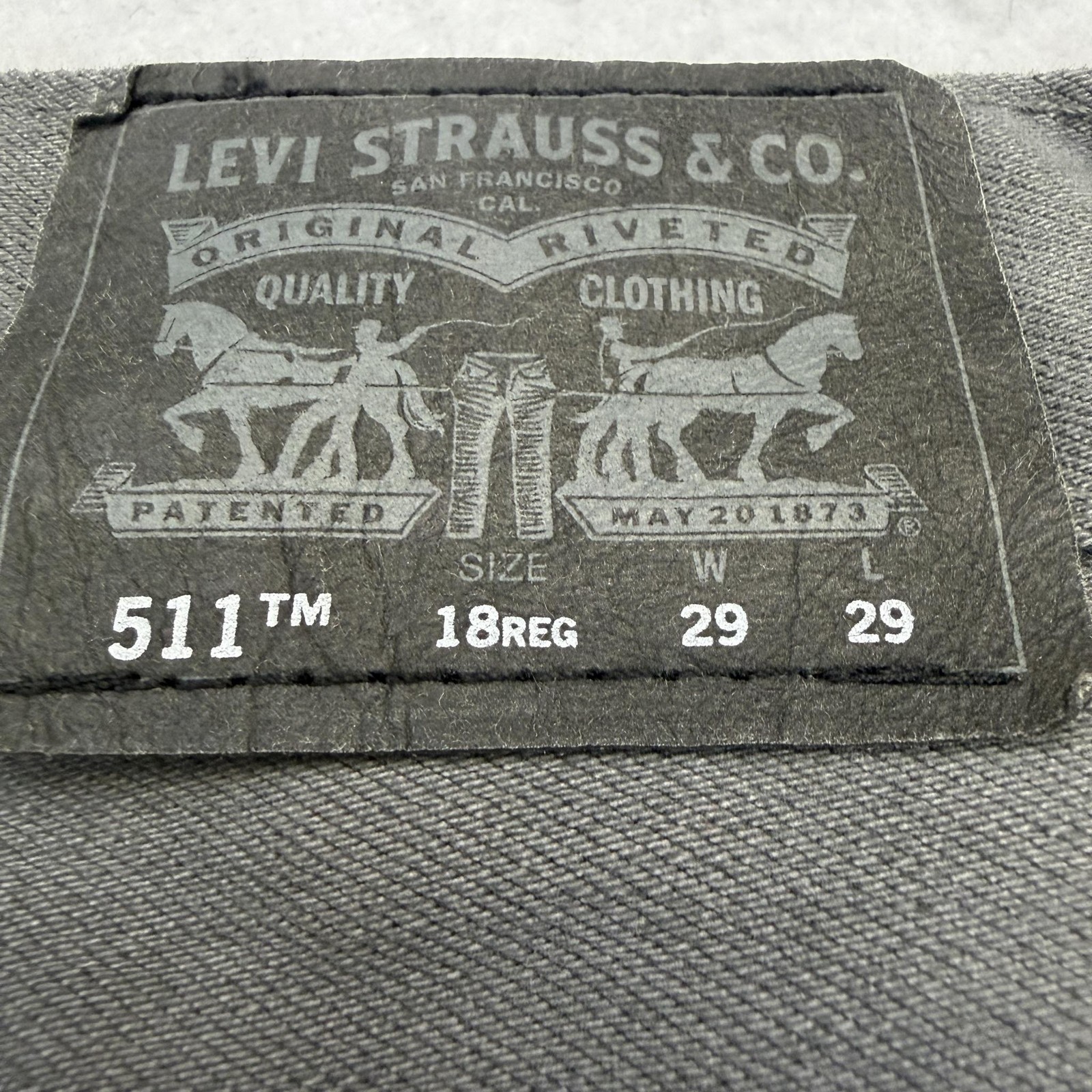 Levi’s 511 Jeans Boys 18 Reg 29×29 Gray Slim Straight Denim 5 Pocket Casual