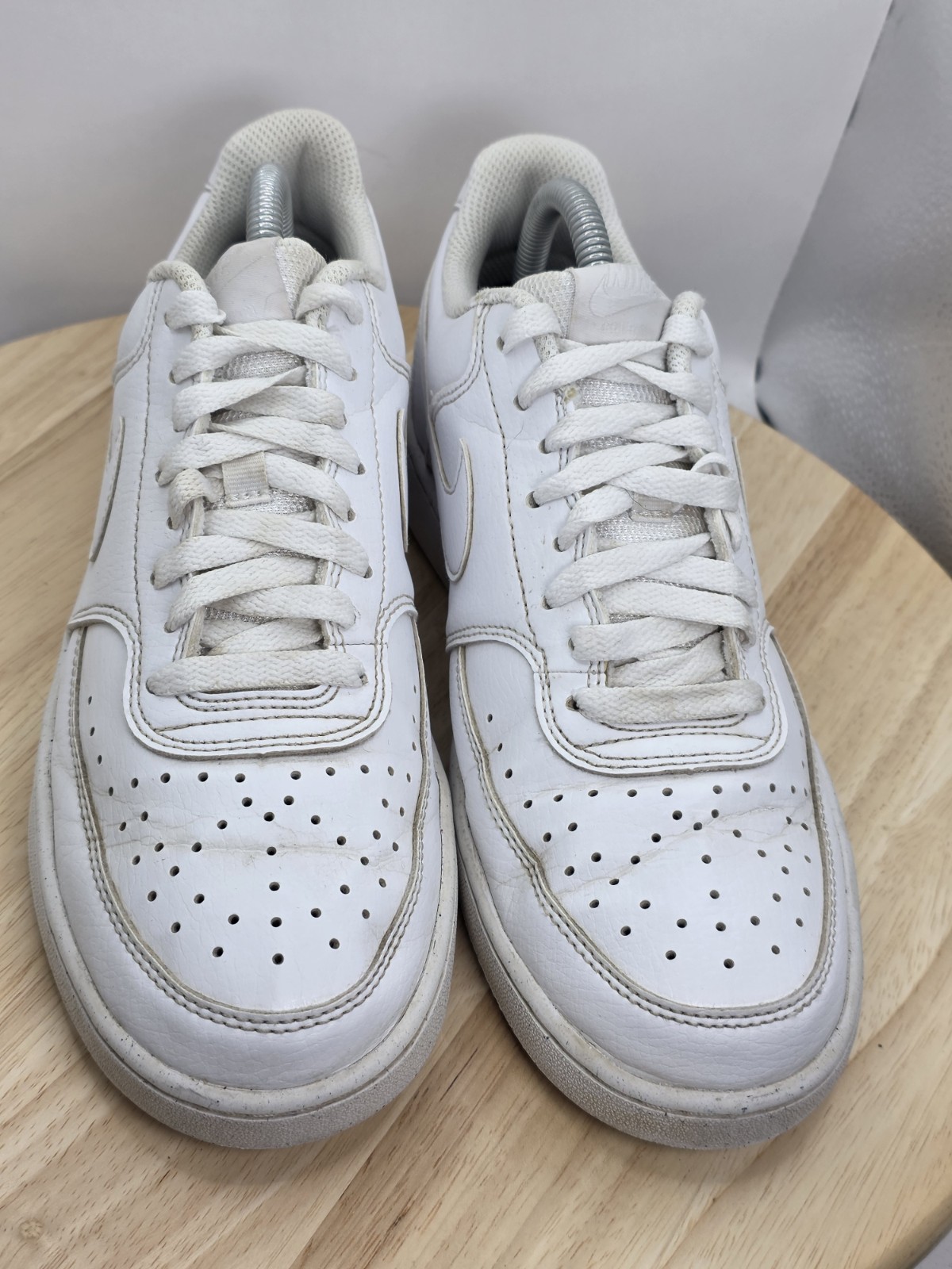 Mens Size 8 -Nike Court Vision Low Next Nature Triple White Sneakers DH2987-100