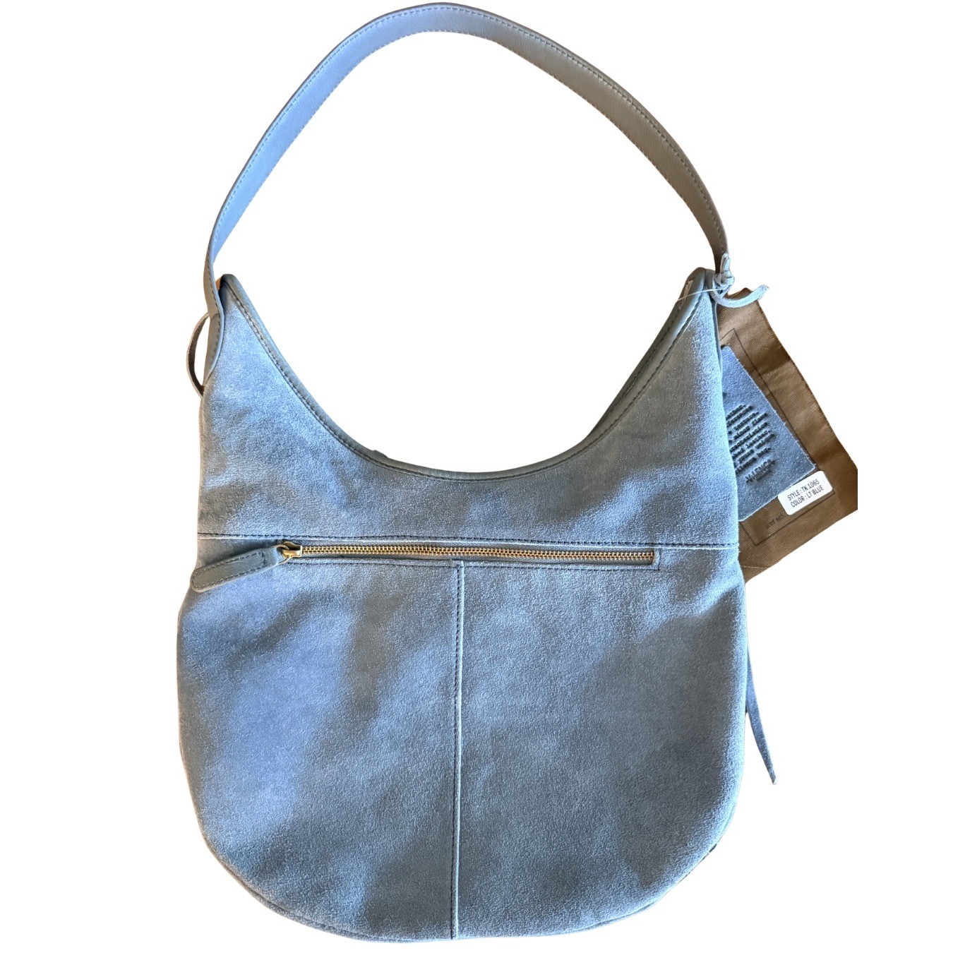 Vilenca Holland Light Blue Suede Fringe Hobo Bag Boho Festival Western NWT