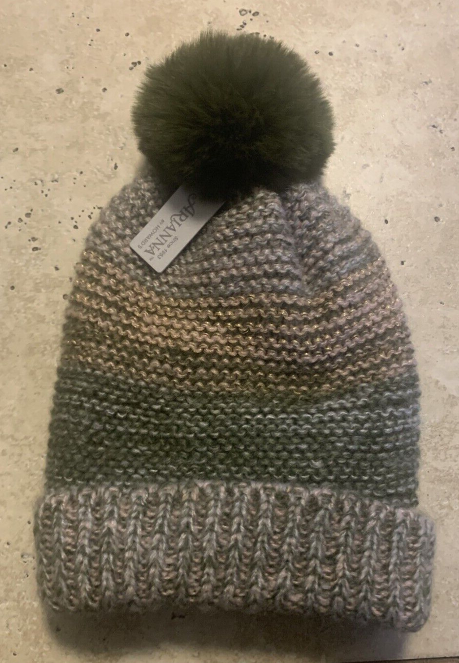 Arianna By Howard’s Colorful Winter Hat Beanie with Cuff, Pom. Soft Lining, OSFM