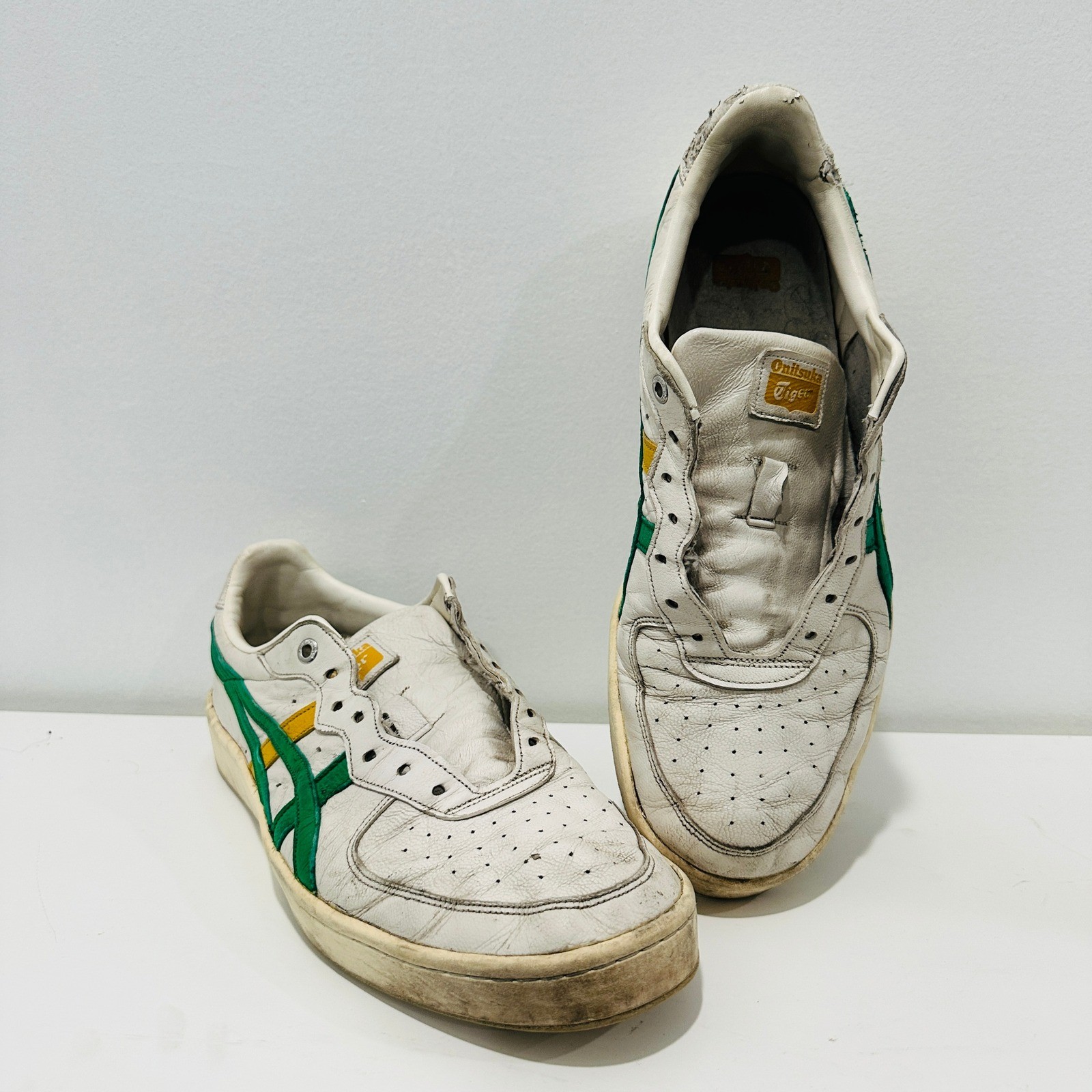 Onitsuka Tiger GSM White Green Yellow Leather Sneakers 1183A803 Mens 10.5 Shoe