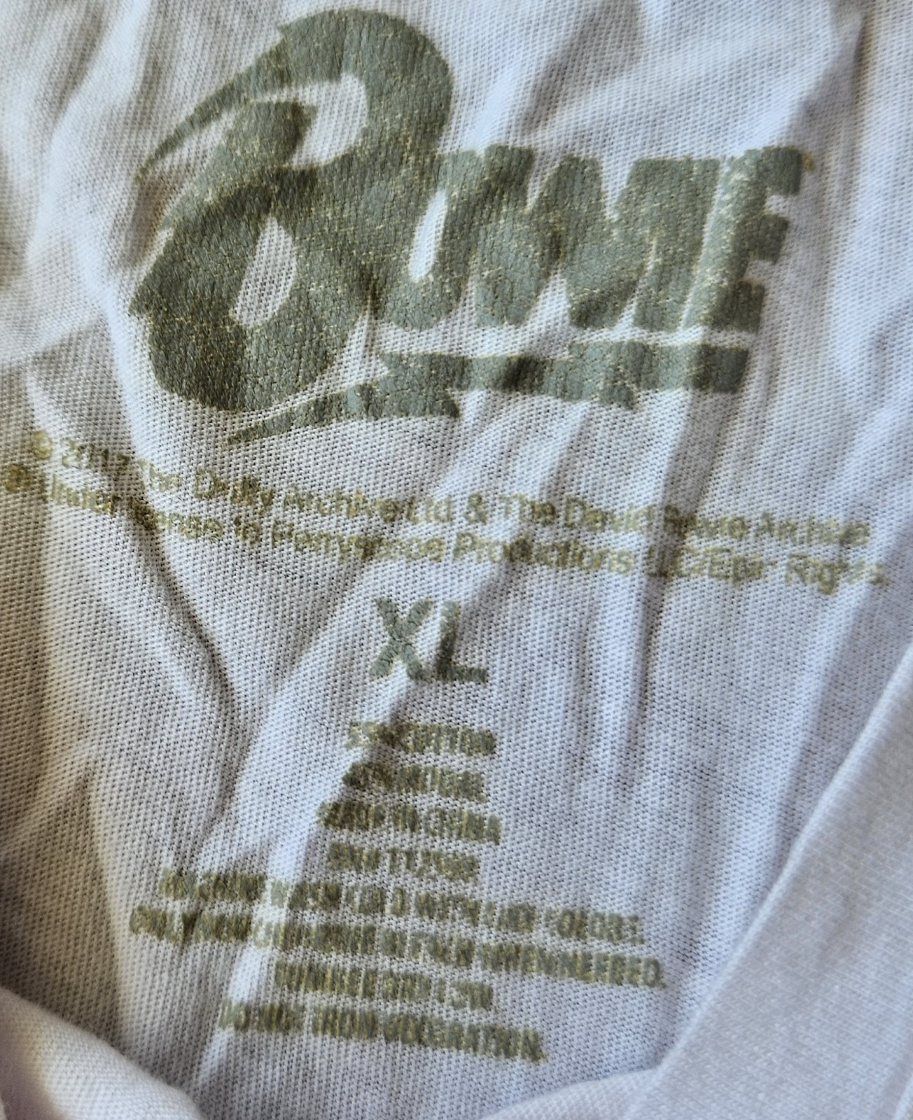 DAVID BOWIE White GRAPHIC PRINT XL TANK TOP Vintage Rock & Roll Deep Arms RARE👨