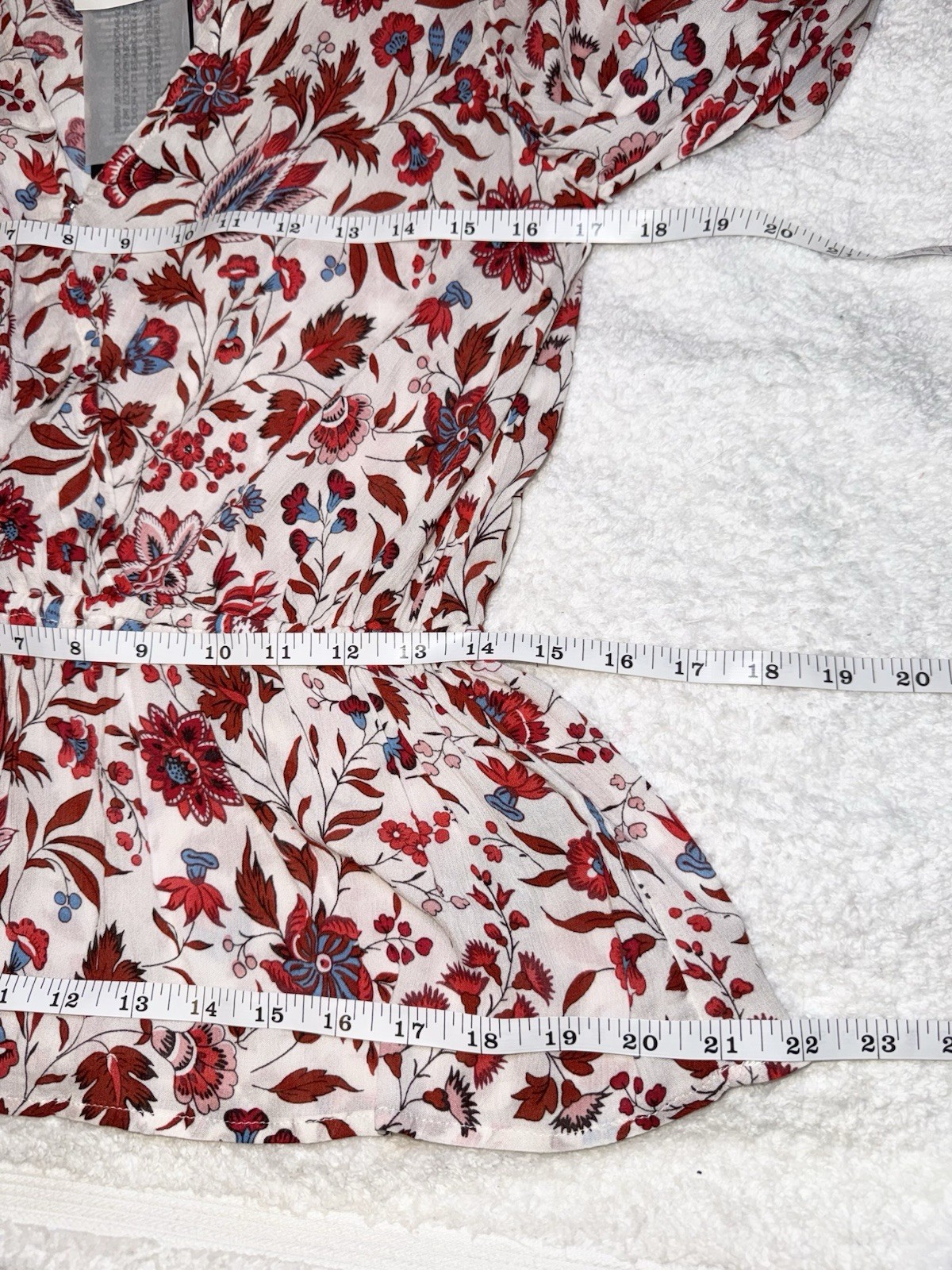 NWT Dear John MEDIUM Boho Floral Blouse Bell Sleeve Ruffle Top Peasant Romantic