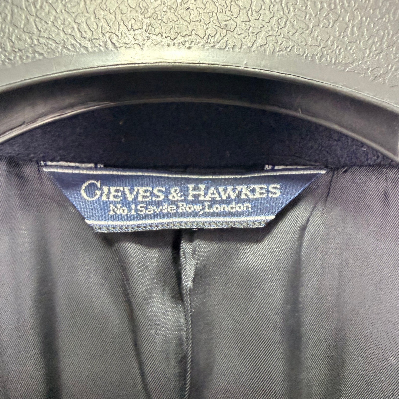 Gieves & Hawkes Savile Row Navy Blue 100% Cashmere Blazer Gold Buttons 43L