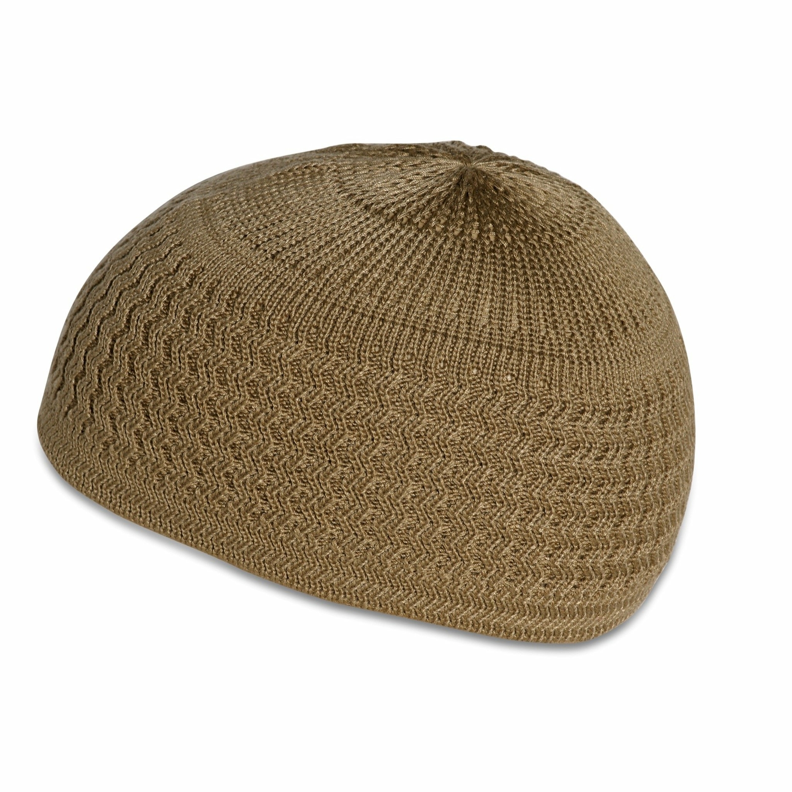 Stretchy Zigzag Knit Cotton Kufi Beanie Hat