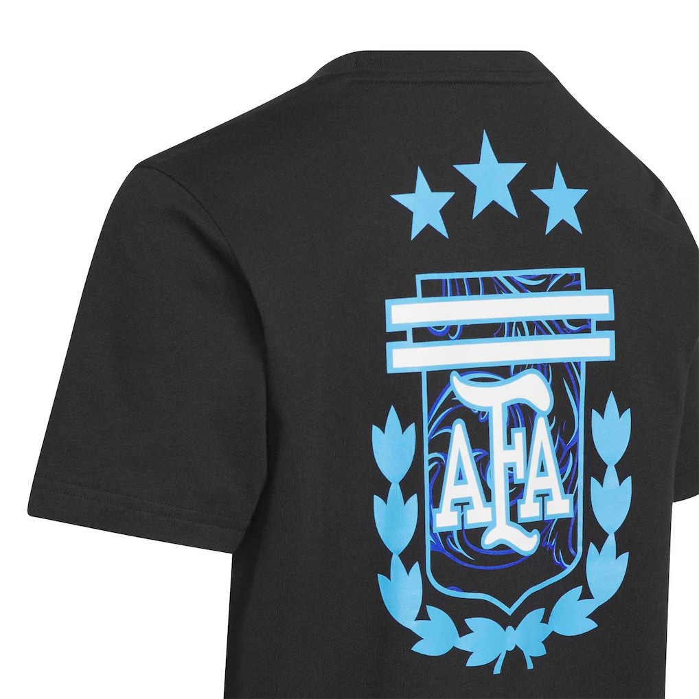 Argentina Soccer Inspired Youth 2026 Away Style Black Graphic Tee