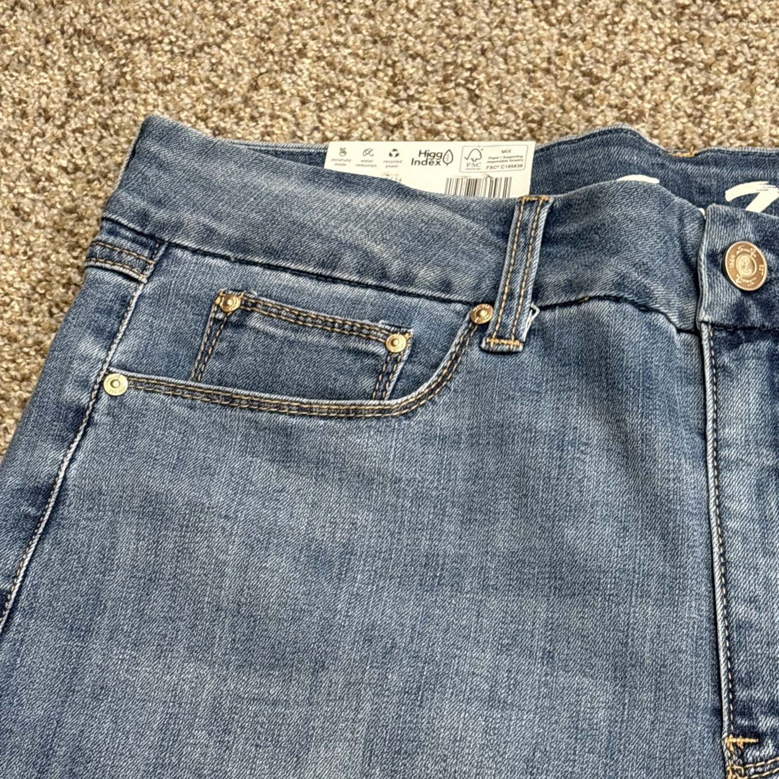 Seven7 Women’s Tummyless Stretch Skinny Jean Size 16 Fits 36 X 29 NEW
