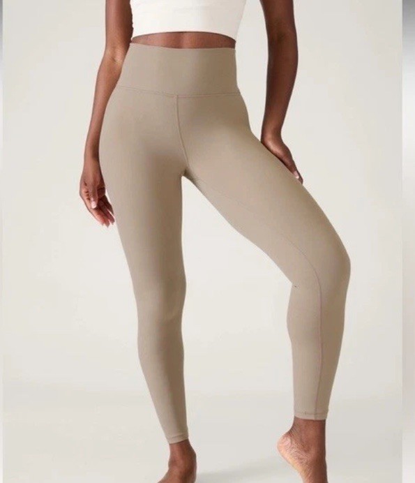 NWT Athleta Women Leggings 7/8 Transcend tight beige Size Medium