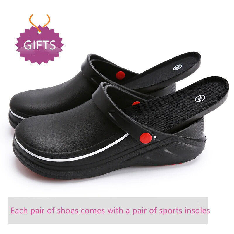 Unisex Chef Non Slip Work Clogs Shoes Waterproof Oilproof Food Service Shoes New