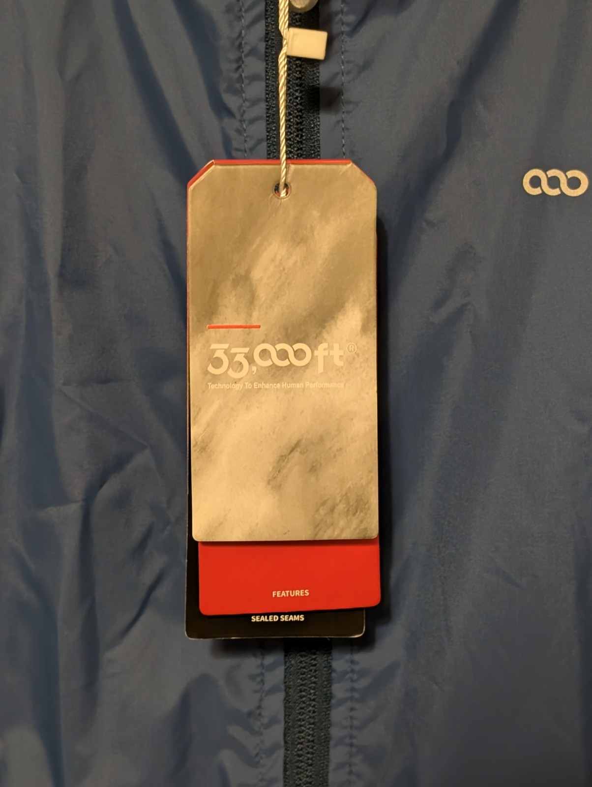 33,000 Ft Rain Jacket Medium Packable Hooded Sealed Seams Water & Wind Proof NEW