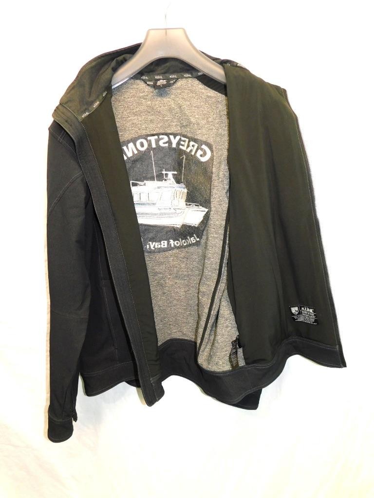 Kuhl L Klash Jacket Greystone 2 Catamaran Boat Jakolof Bay AK Alaska Stitched Lg