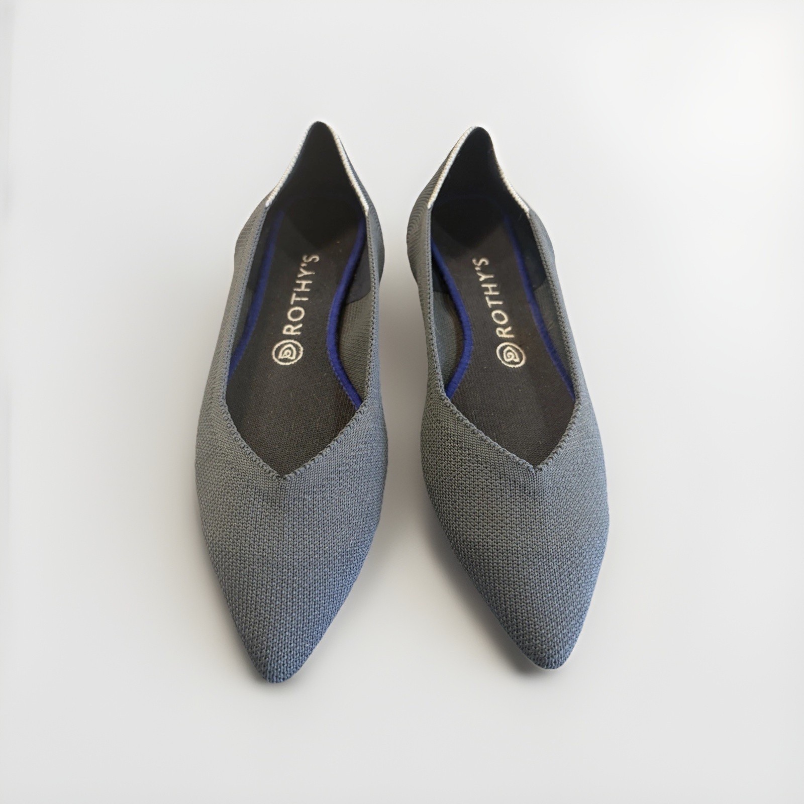 Rothy’s The Point Shoes Womens Size 8.5 Grey Knit Pointed Toe Flats Ballet