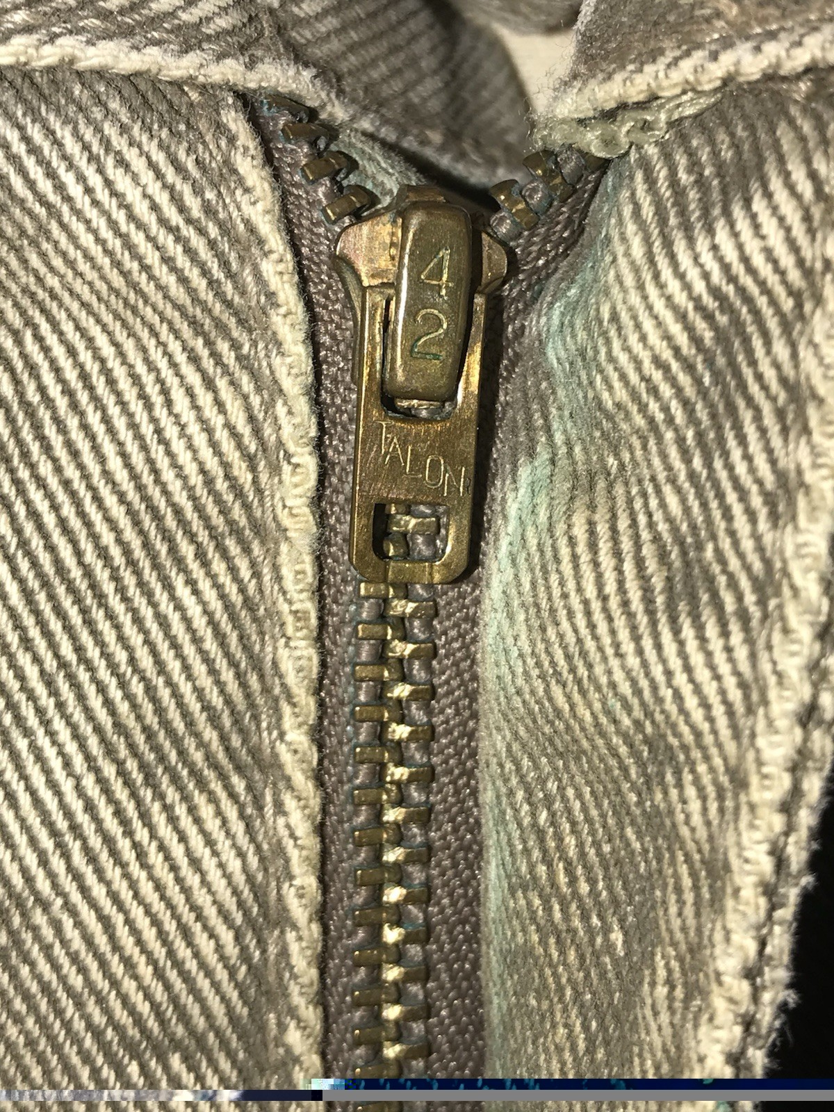 Vintage 70s Vasco Beige Cargo Denim Mechanic Pants Men’s 38×30 Talon Zipper USA